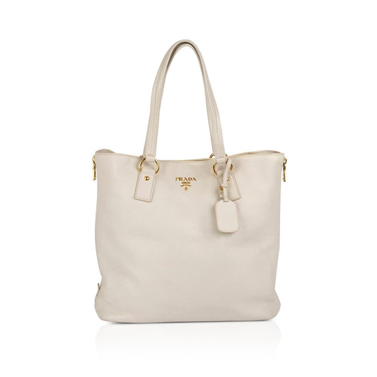 Prada Large Vitello Daino Side Zip Shopping Tote