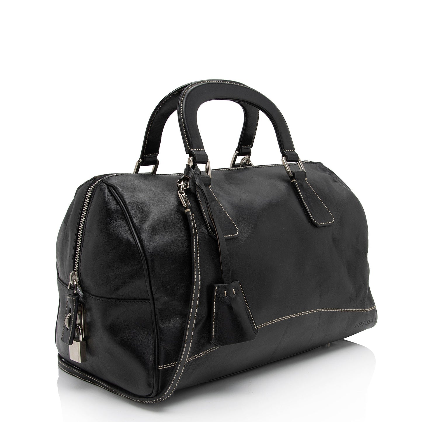 Prada Leather Boston Bag (SHF-kuP8rD)