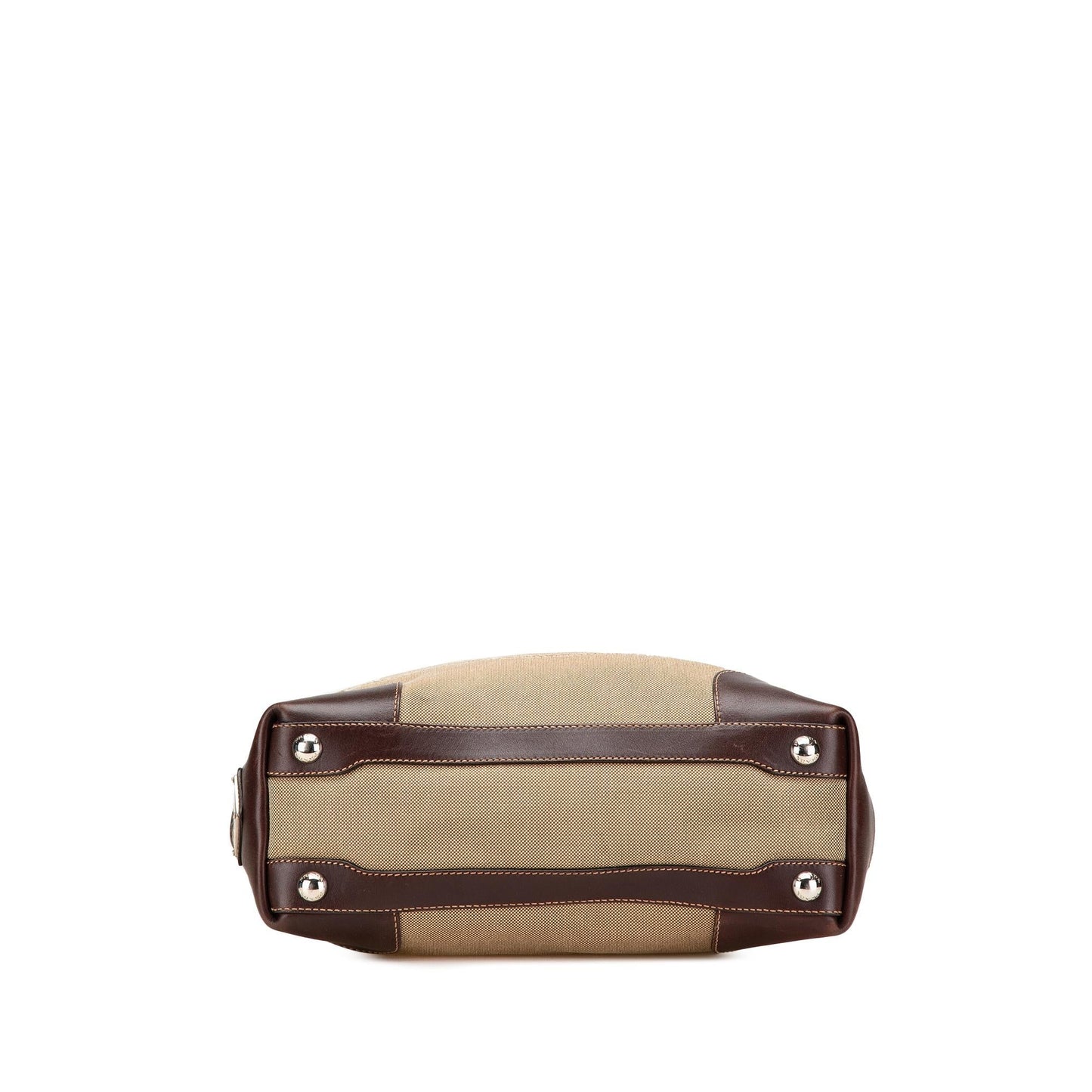Prada Leather Trimmed Canvas Canapa Logo Satchel