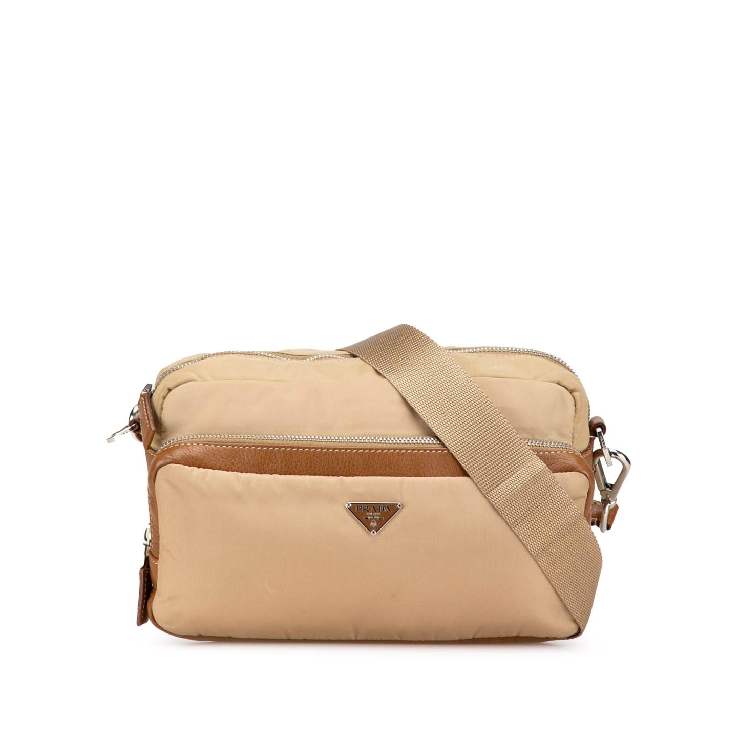 Prada Leather Trimmed Tessuto Camera Bag (SHG-6ByDbW)