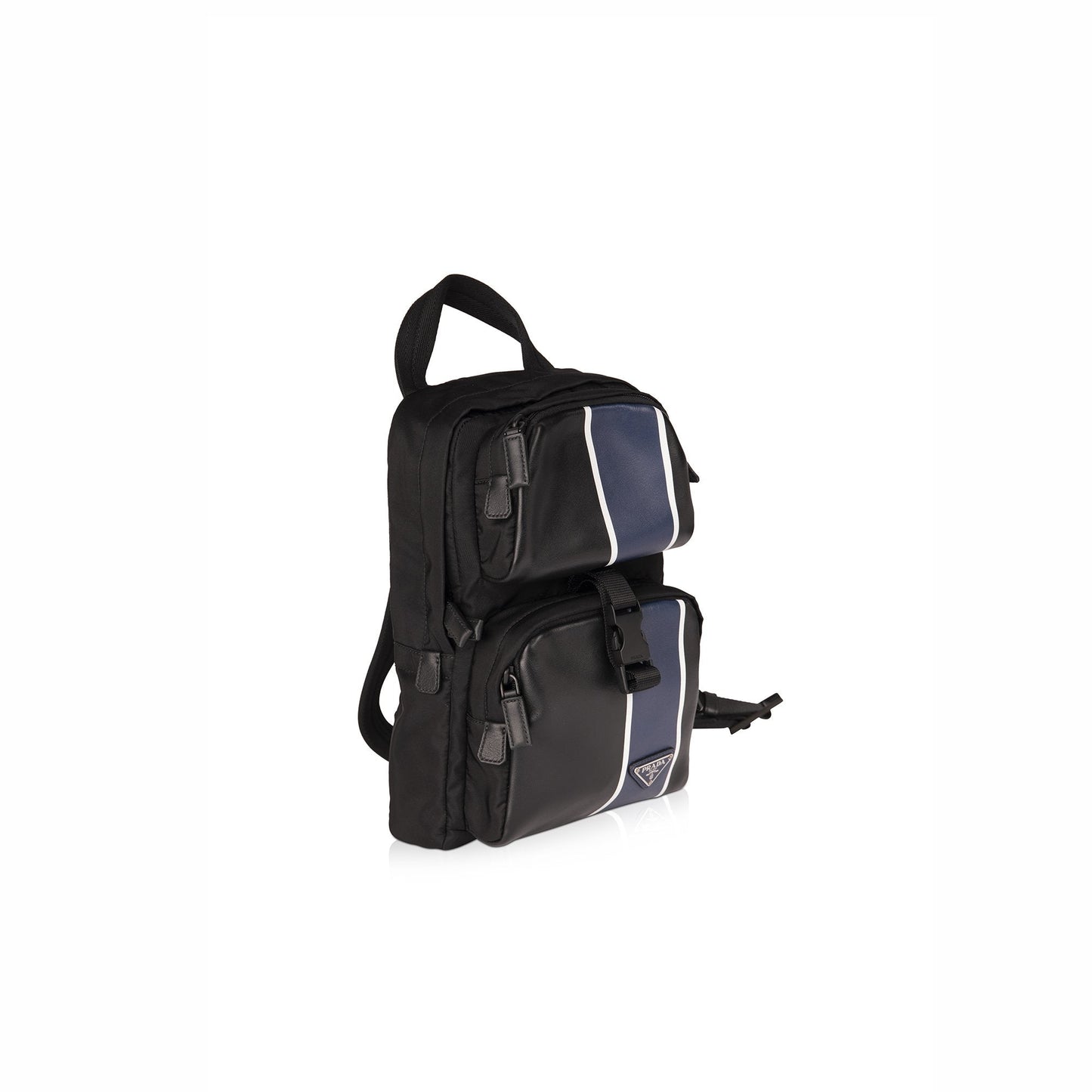 Prada Leather-Trimmed Tessuto Nylon Sling Backpack