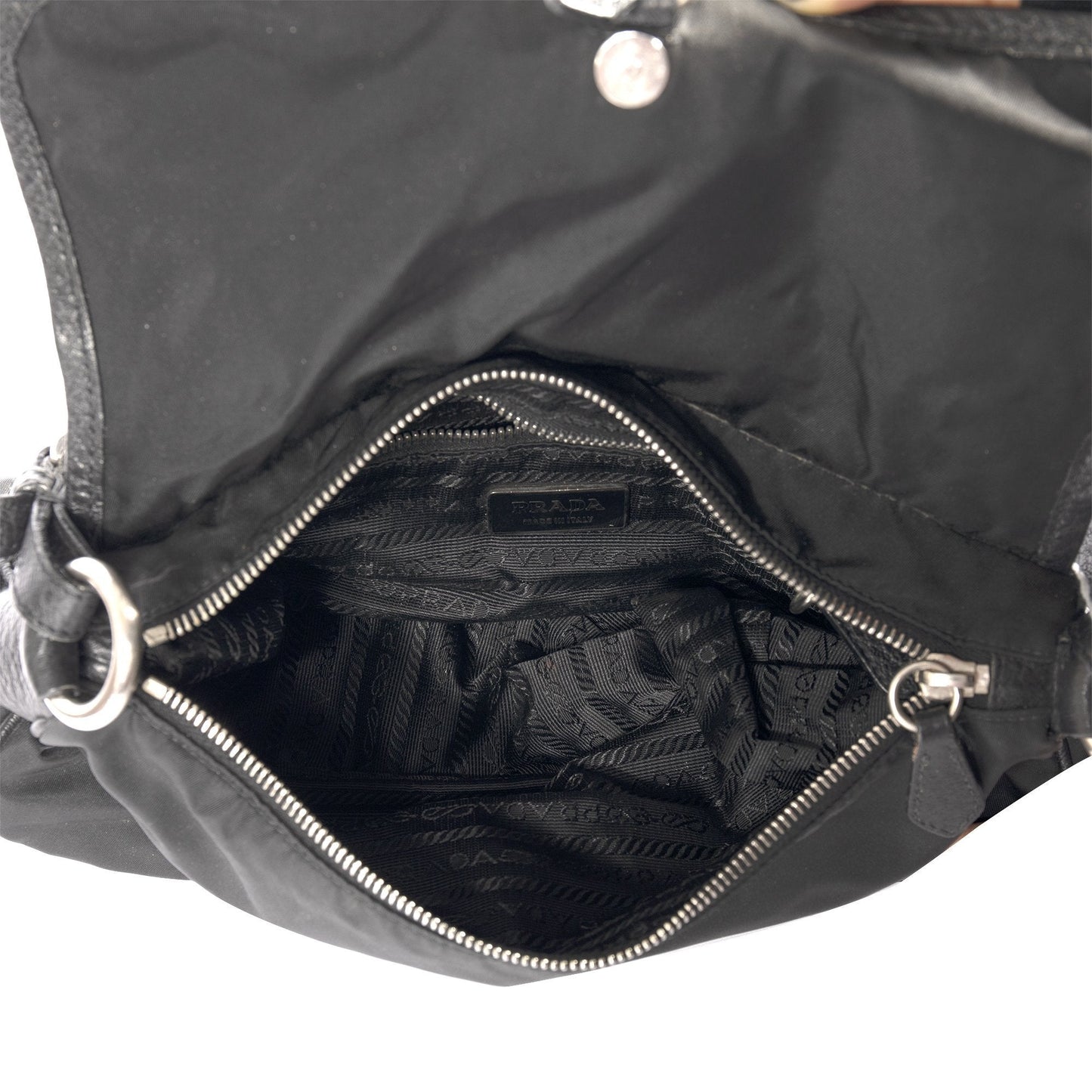 Prada Leather-Trimmed Tessuto Nylon Vien Bag