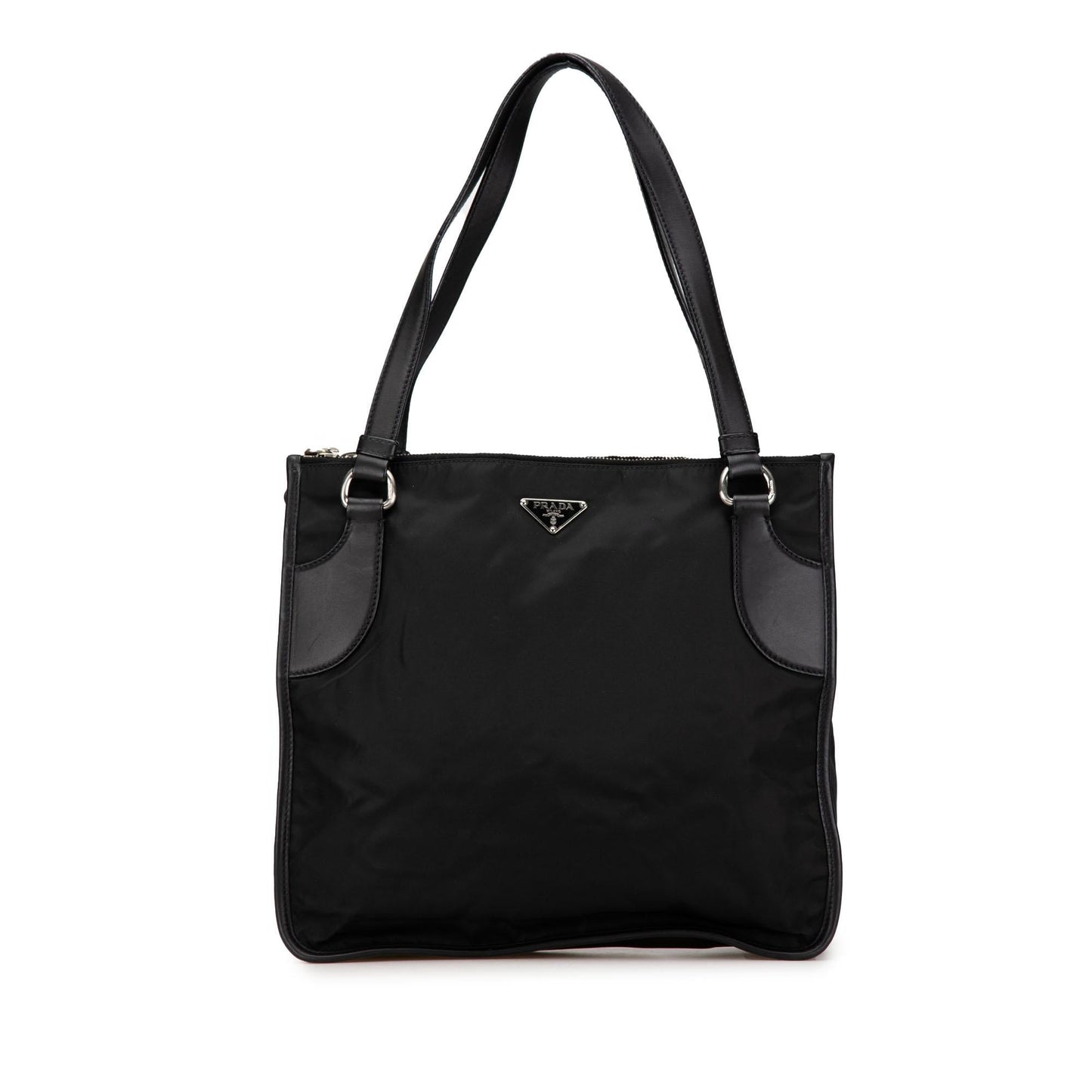 Prada Leather Trimmed Tessuto Tote