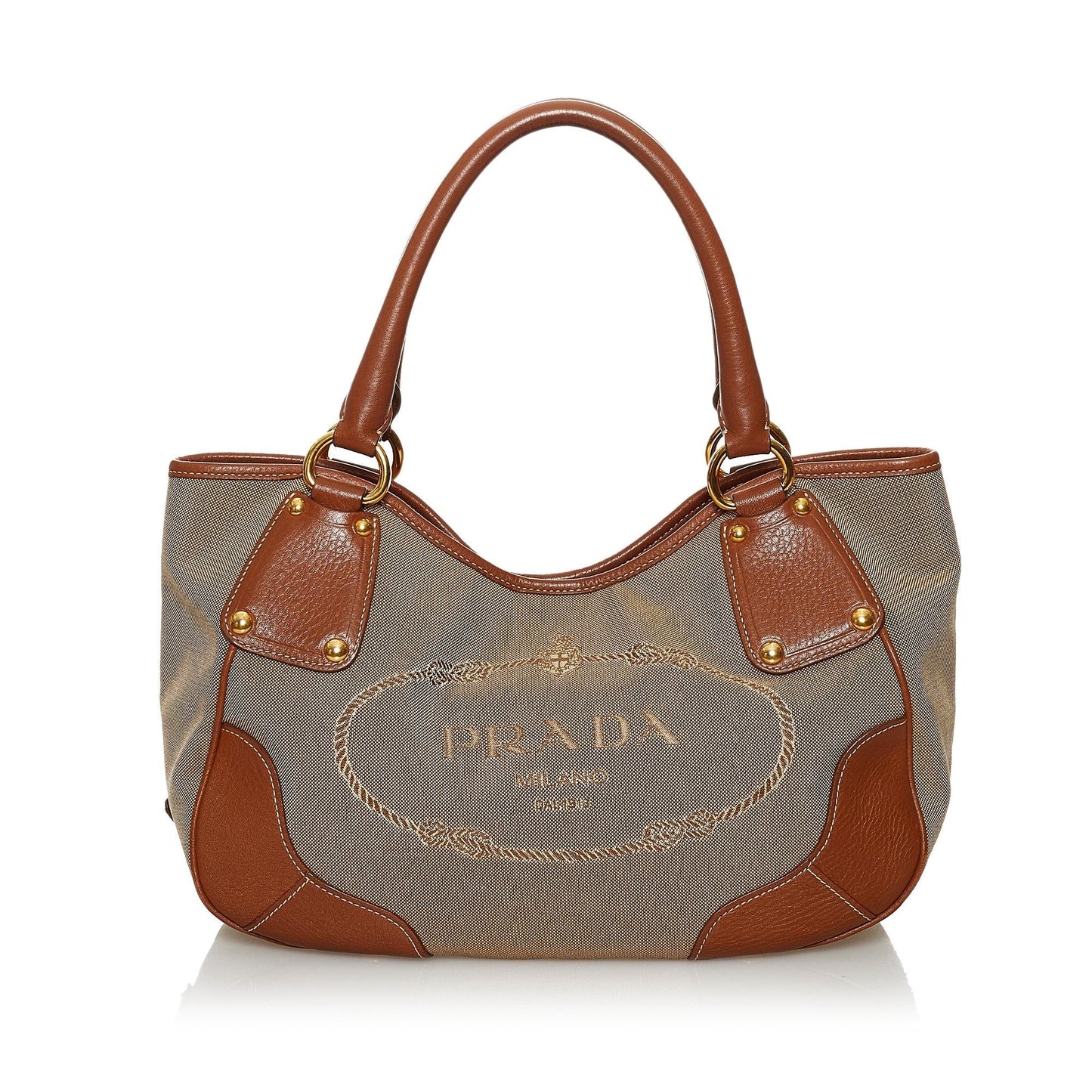 Prada Logo Canvas Shoulder Bag (SHG-30519)