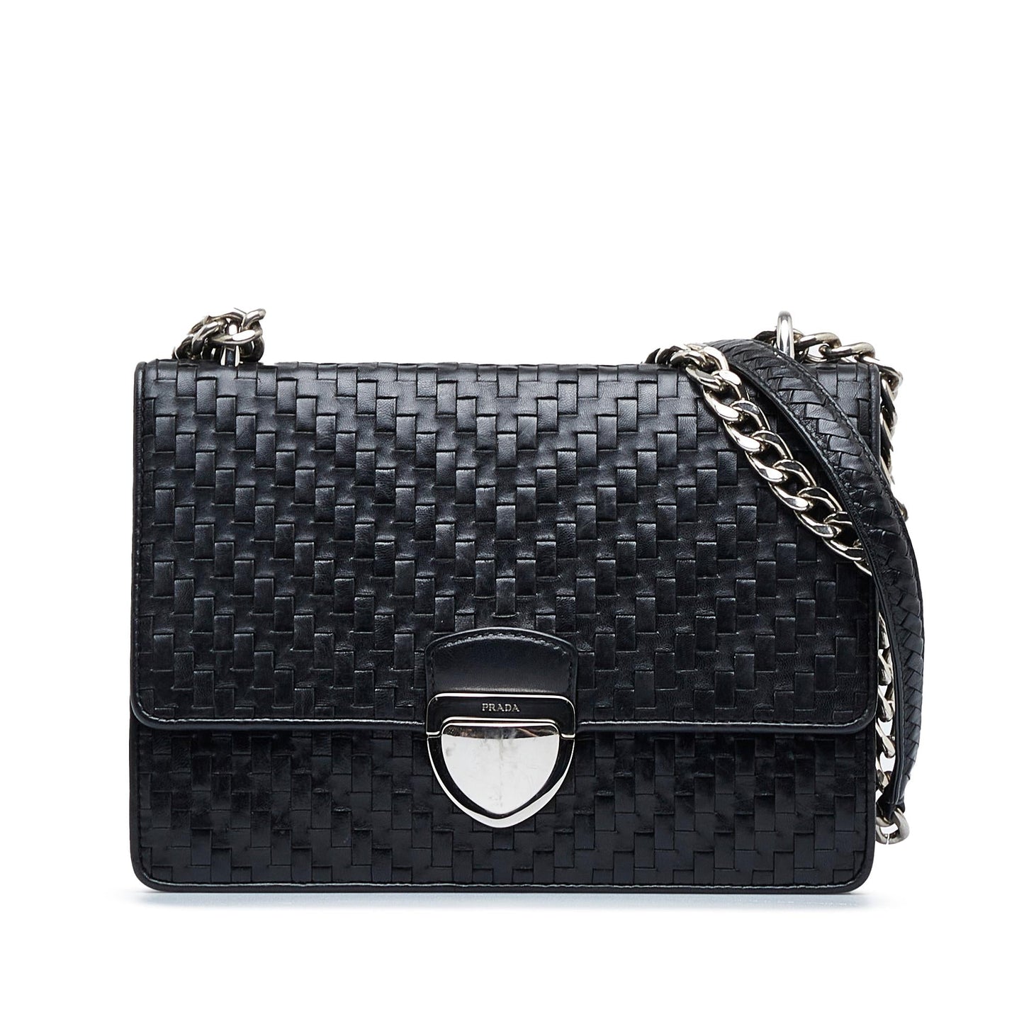 Prada Madras Chain Shoulder Bag (SHG-SmrfbK)