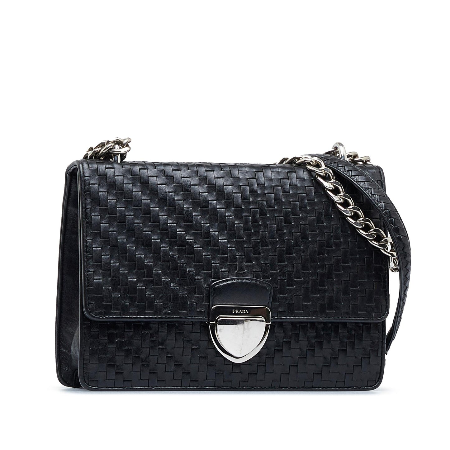 Prada Madras Chain Shoulder Bag (SHG-SmrfbK)