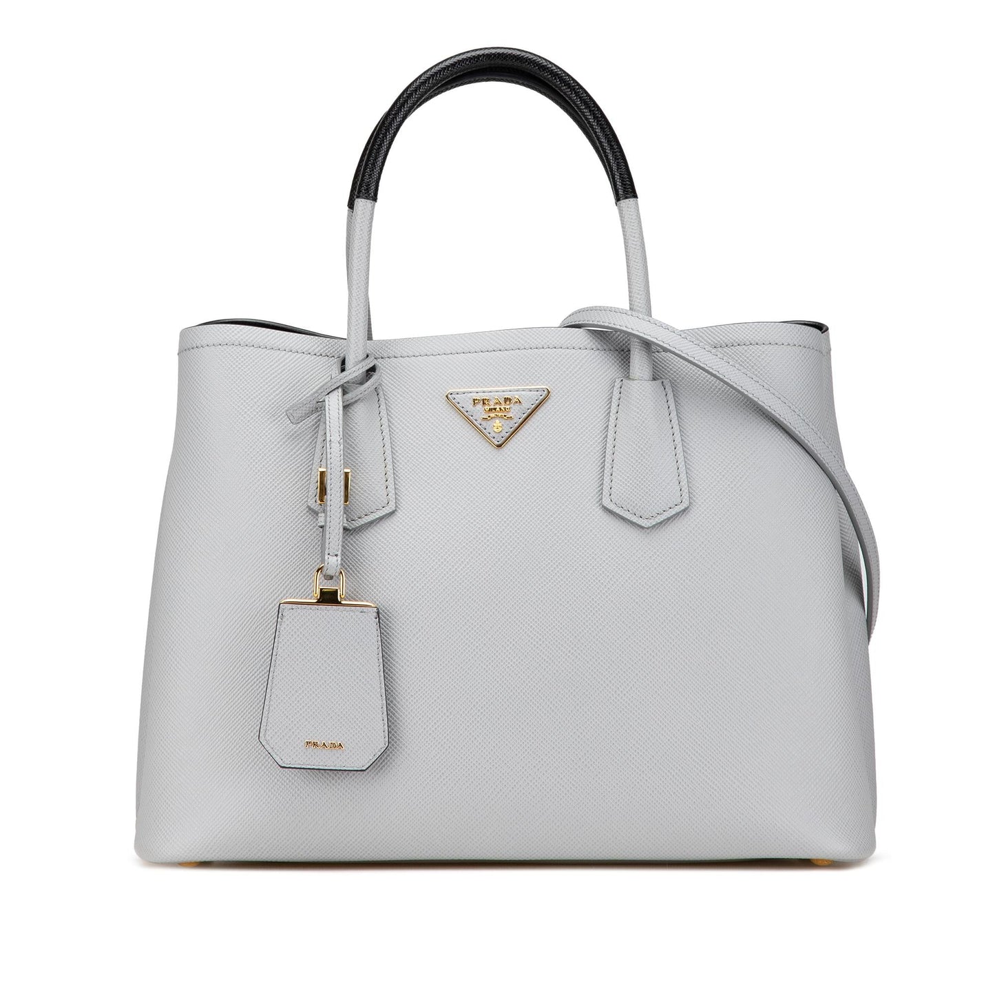 Prada Medium Bicolor Saffiano Cuir Double Satchel (SHG-DtYKIX)