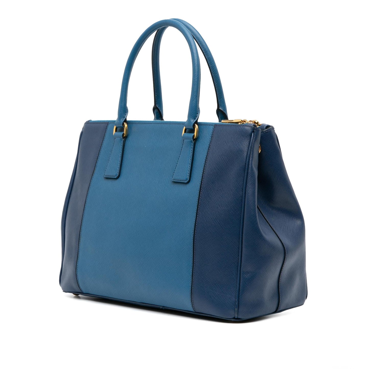 Prada Medium Bicolor Saffiano Lux Galleria Double Zip Satchel