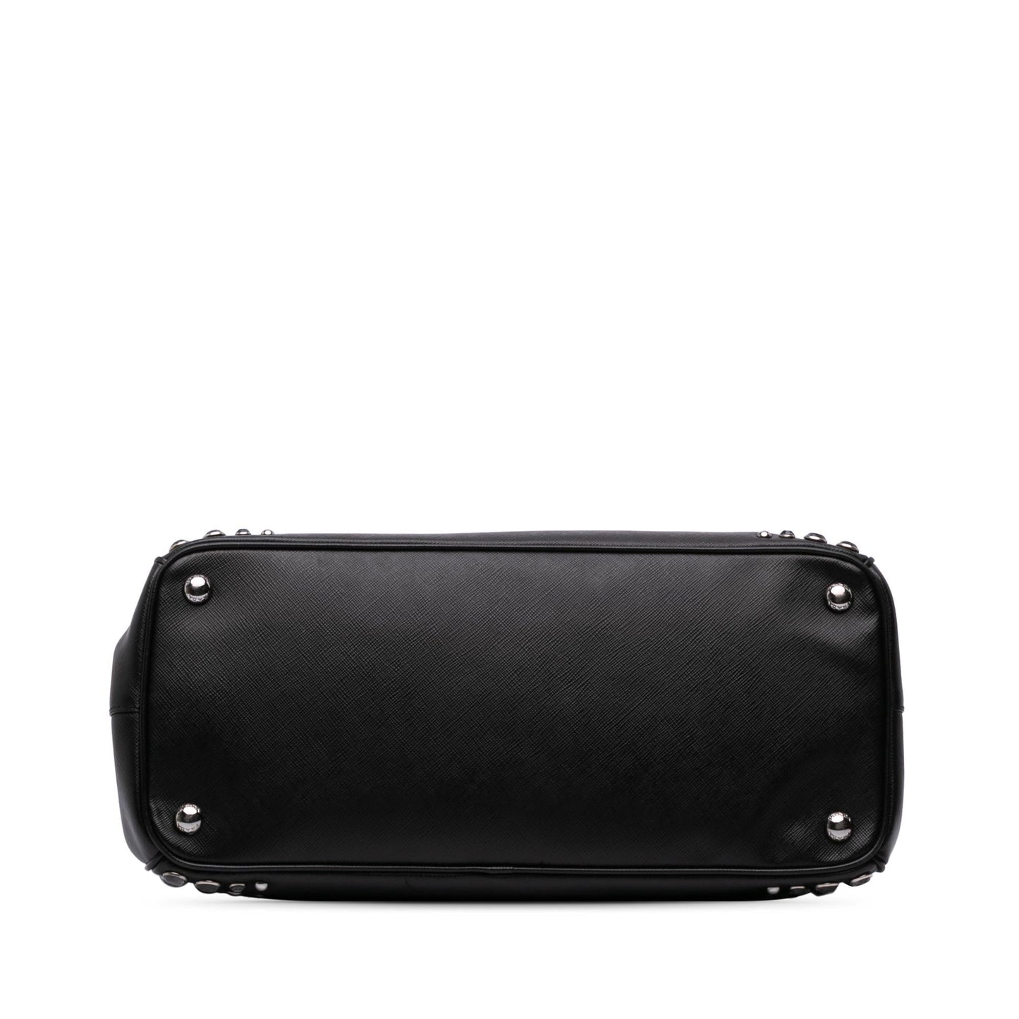 Prada Medium Saffiano Lux Studded Crystal Galleria Double Zip Satchel