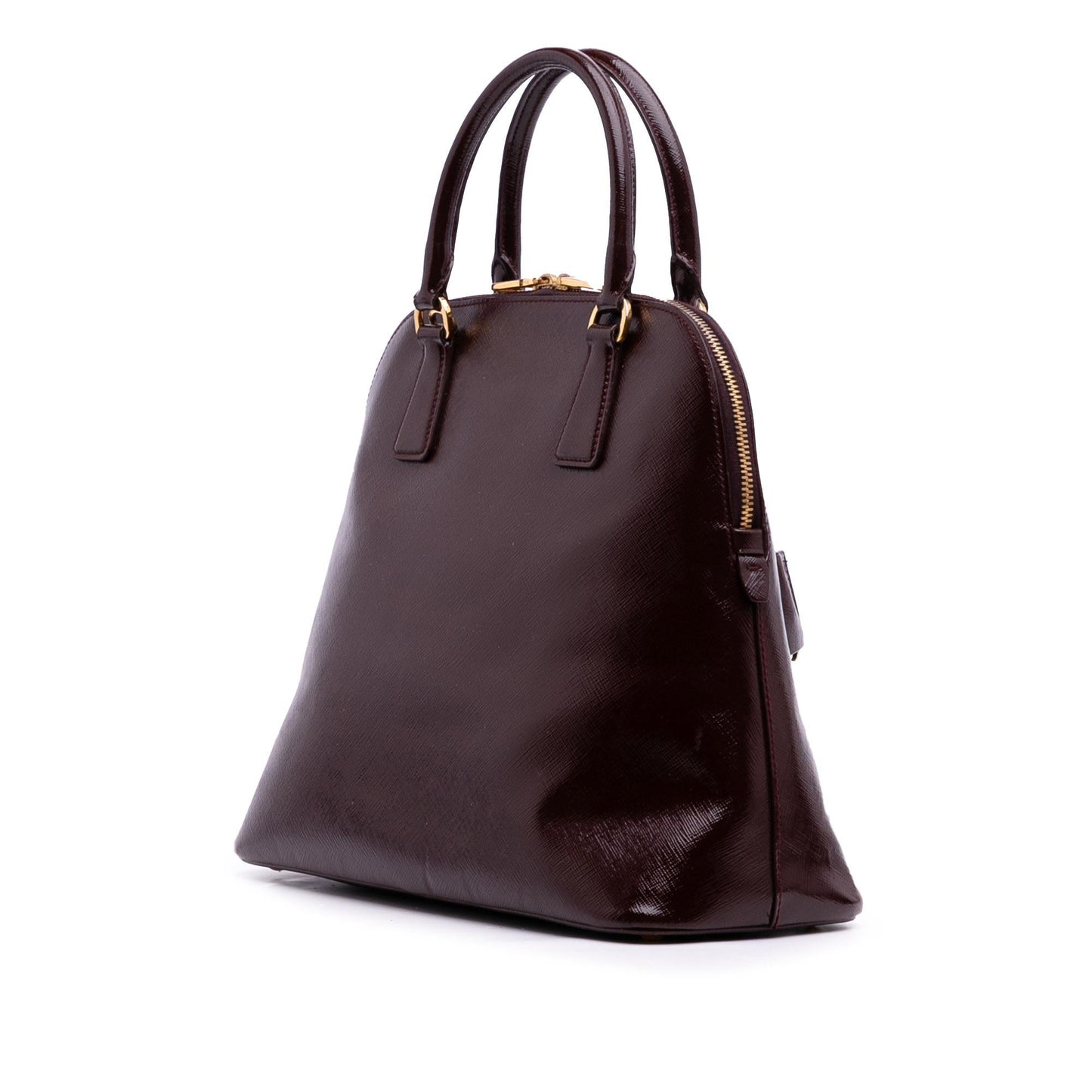 Prada Medium Saffiano Vernice Dome Satchel
