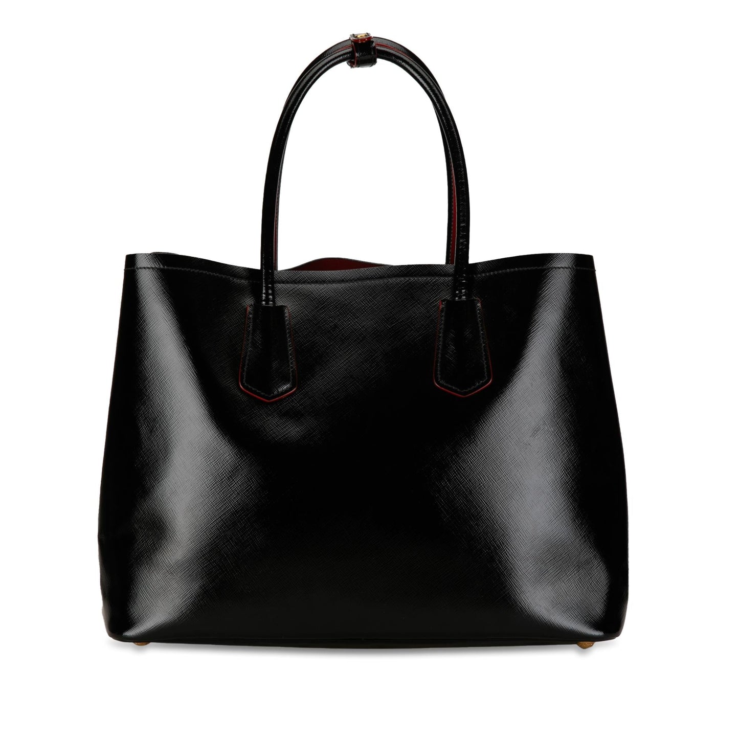Prada Medium Saffiano Vernice Double Satchel (SHG-vfTU3r)