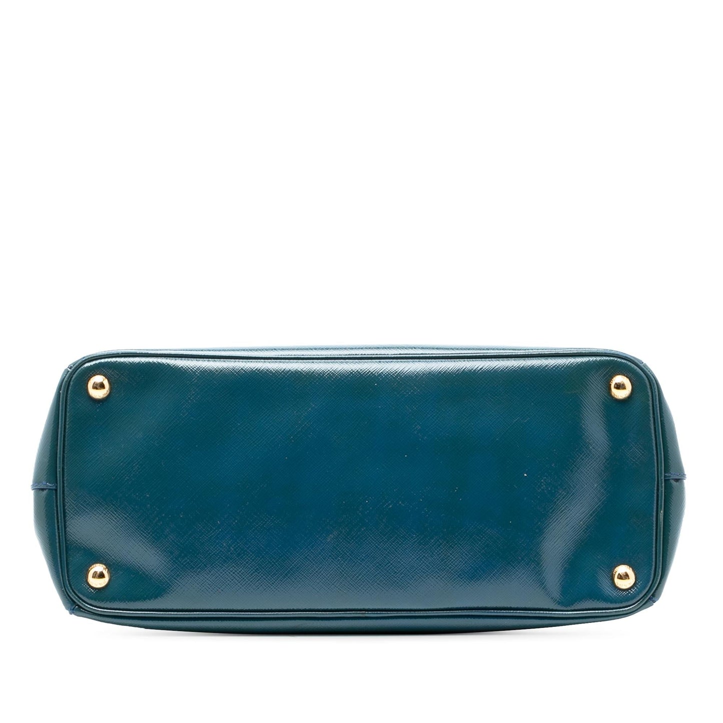 Prada Medium Saffiano Vernice Galleria Double Zip Satchel