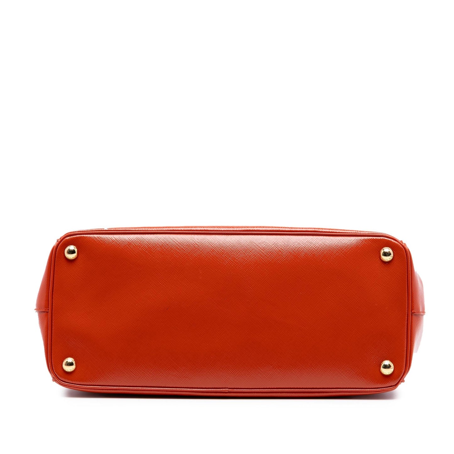 Prada Medium Saffiano Vernice Galleria Double Zip Satchel