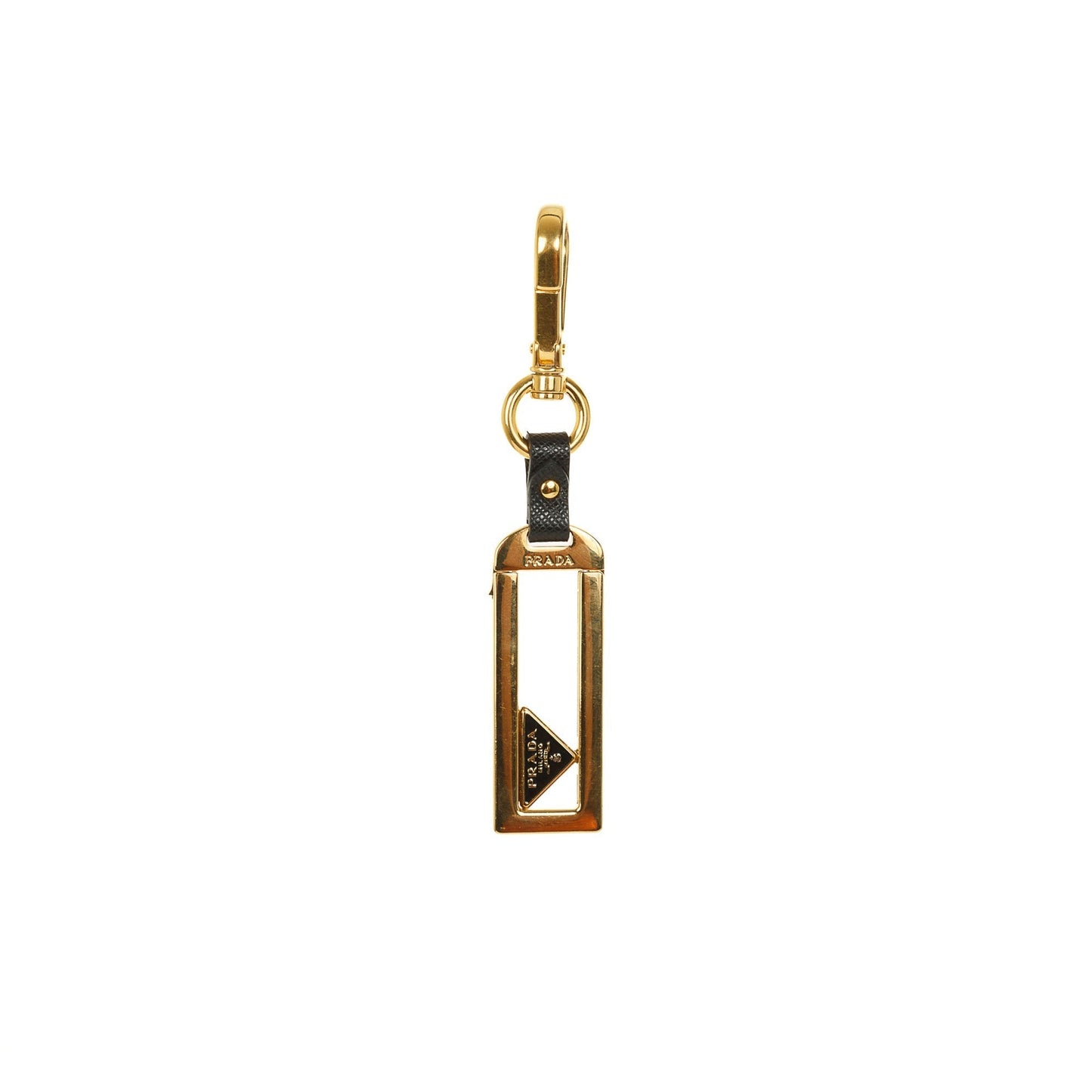 Prada Metal Name Tag Keychain