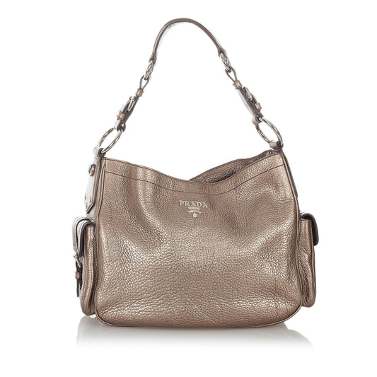Prada Metallic Leather Shoulder Bag - Ewore Bags