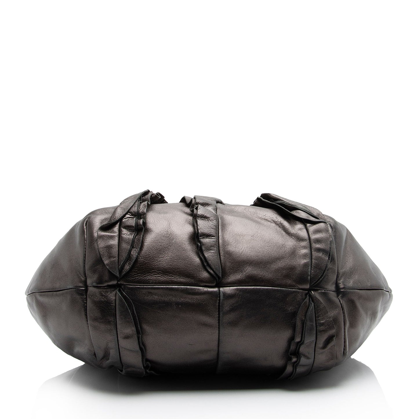 Prada Metallic Nappa Leather Ruffle Shoulder Bag (SHF-Hfs72c)