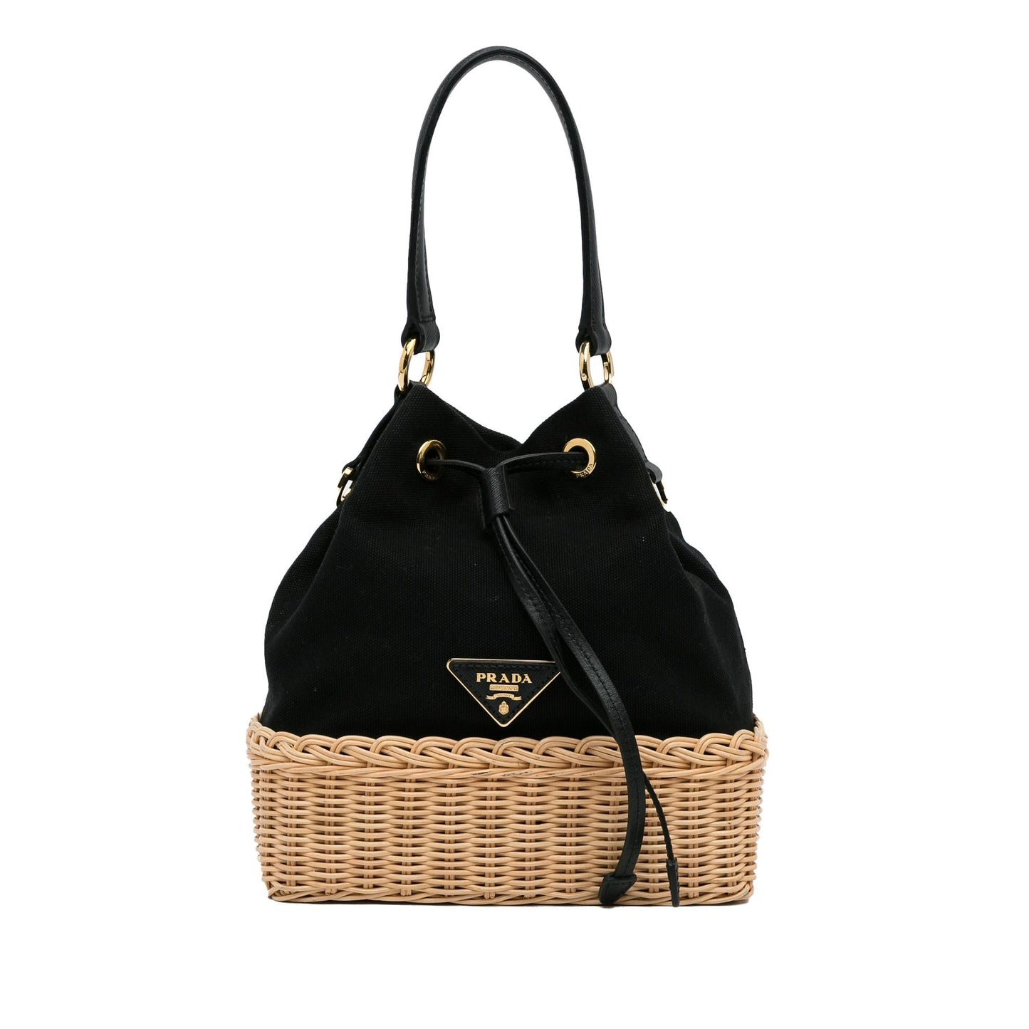 Prada Midollino and Canapa Bucket Bag (SHG-WkJD4h)