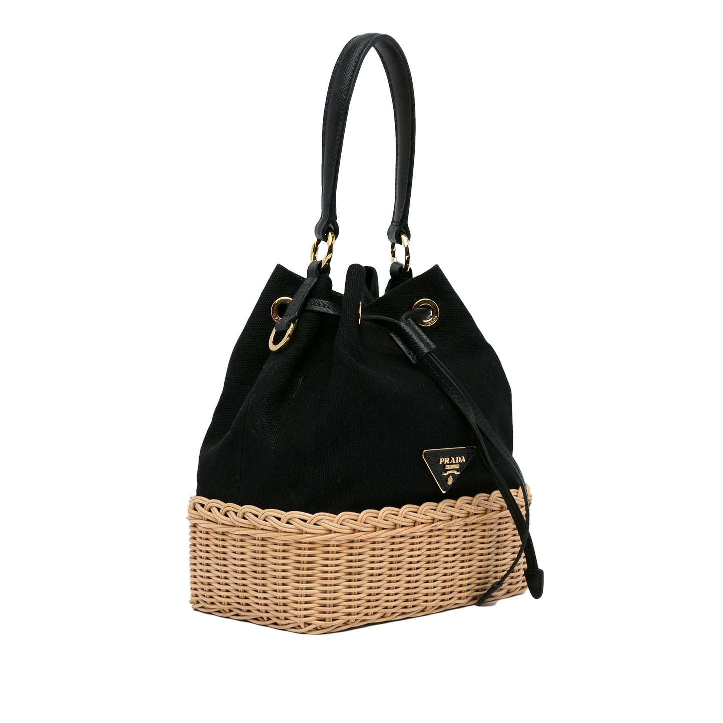 Prada Midollino and Canapa Bucket Bag (SHG-WkJD4h)