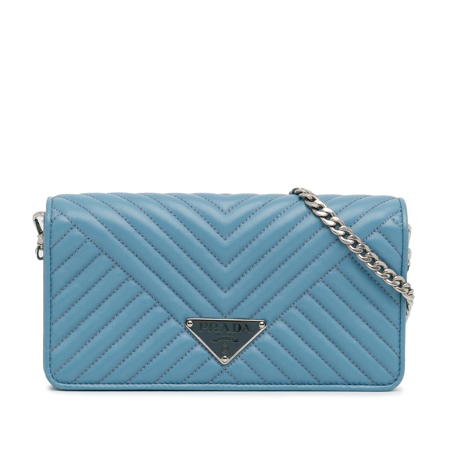 Prada Mini Impunture Diagramme Wallet on Chain (SHG-DPe67T)