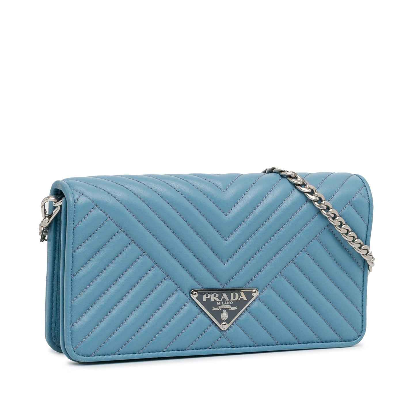 Prada Mini Impunture Diagramme Wallet on Chain (SHG-DPe67T)