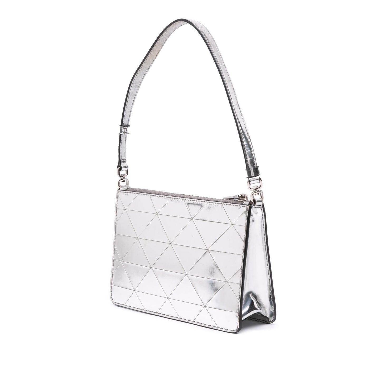 Prada Mini Metallic Spazzolato Tria Shoulder Bag