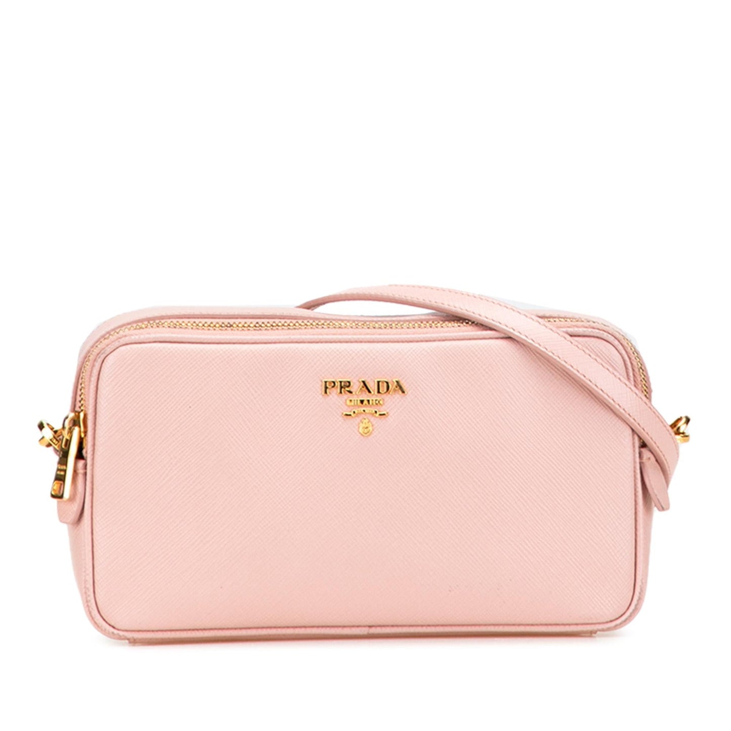 Prada Mini Saffiano Double Zip Crossbody