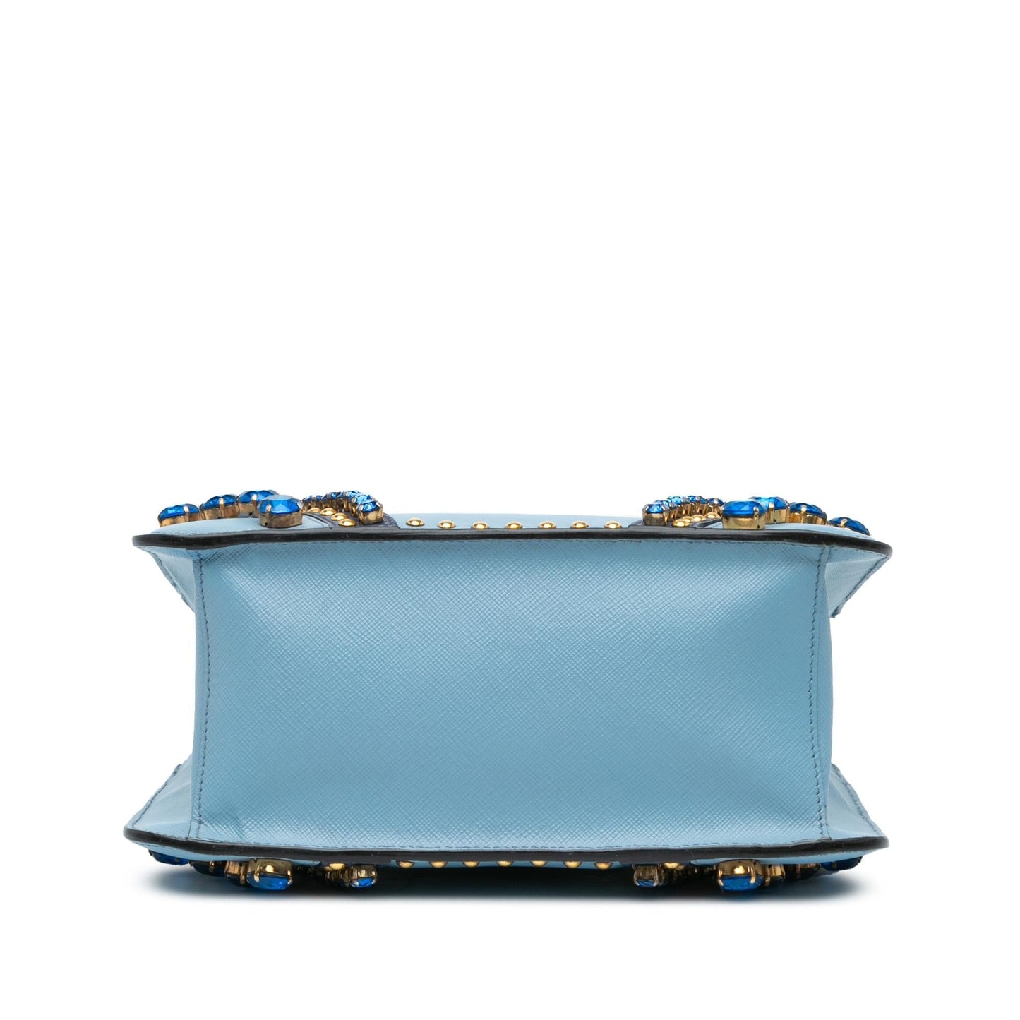 Prada Mini Saffiano Lux Crystal Embellished Galleria Double Zip (SHG-g3M42d)