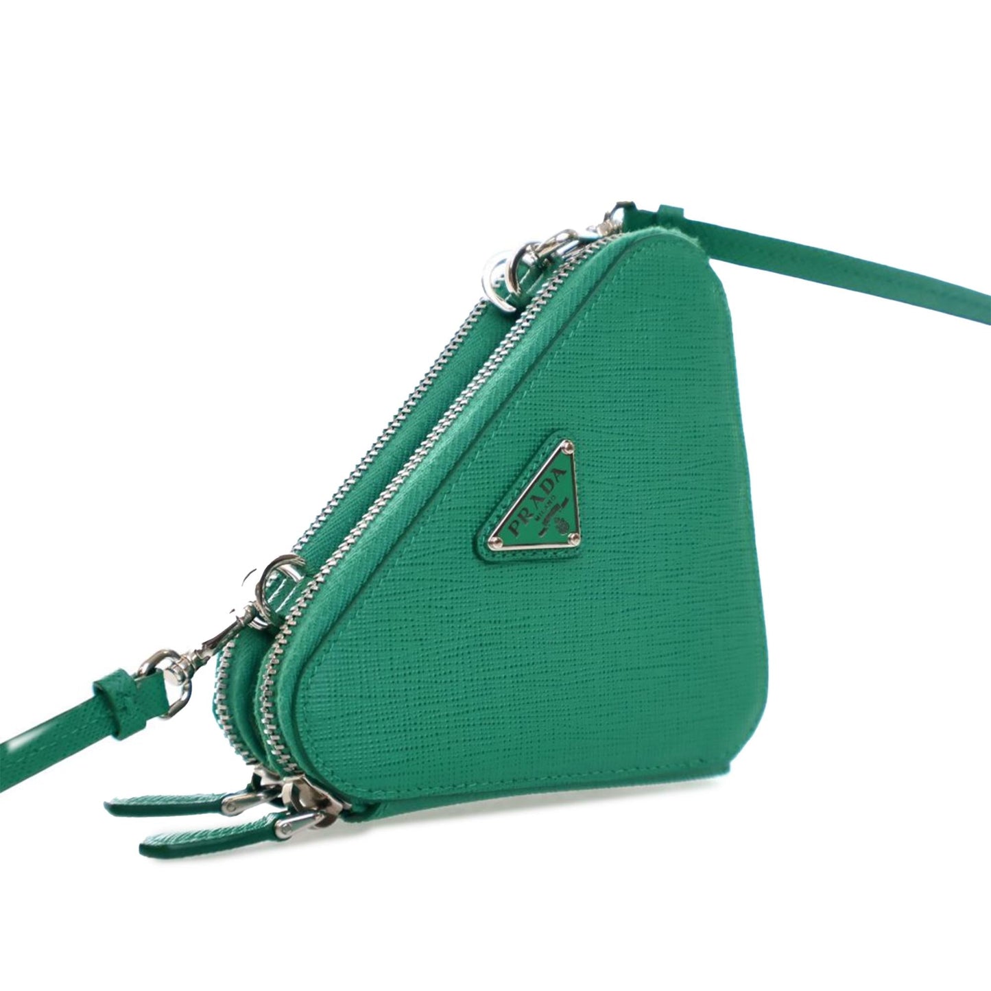 Prada Mini Saffiano Lux Double Triangle Satchel