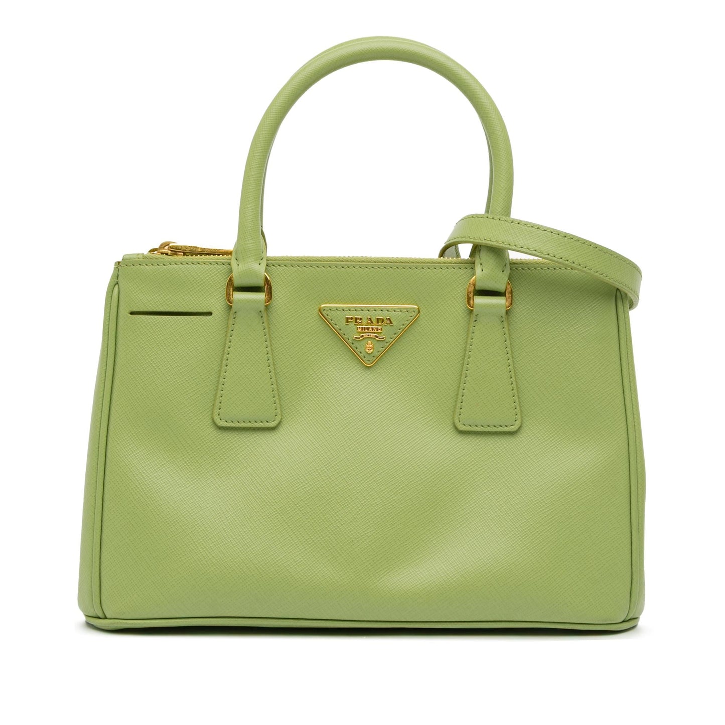 Prada Mini Saffiano Lux Galleria Double Zip Satchel