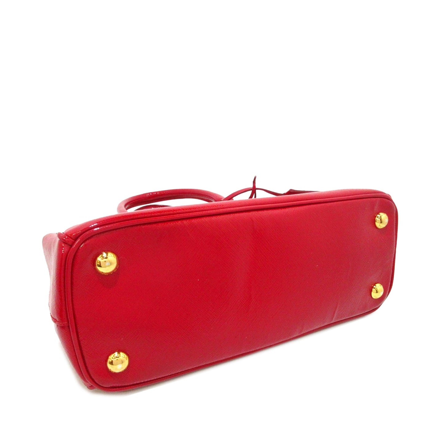 Prada Mini Saffiano Vernice Galleria Double Zip Satchel (SHG-7J2noA)