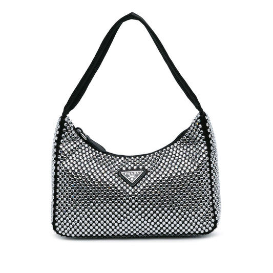 Prada Mini Satin Crystal Re-Edition 2000 Shoulder Bag (SHG-k7n60b)