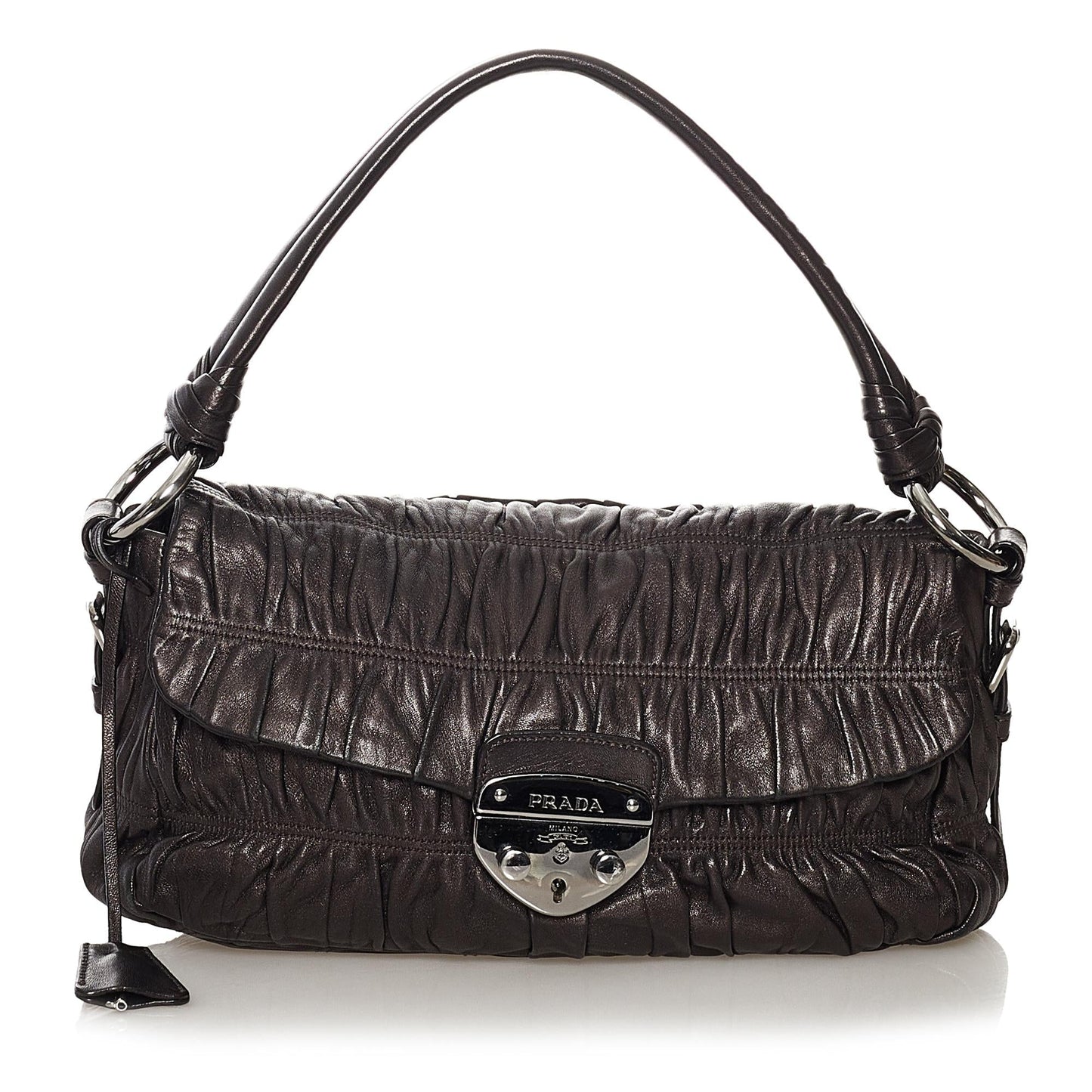 Prada Nappa Gaufre Sound Lock Shoulder Bag (SHG-32902)