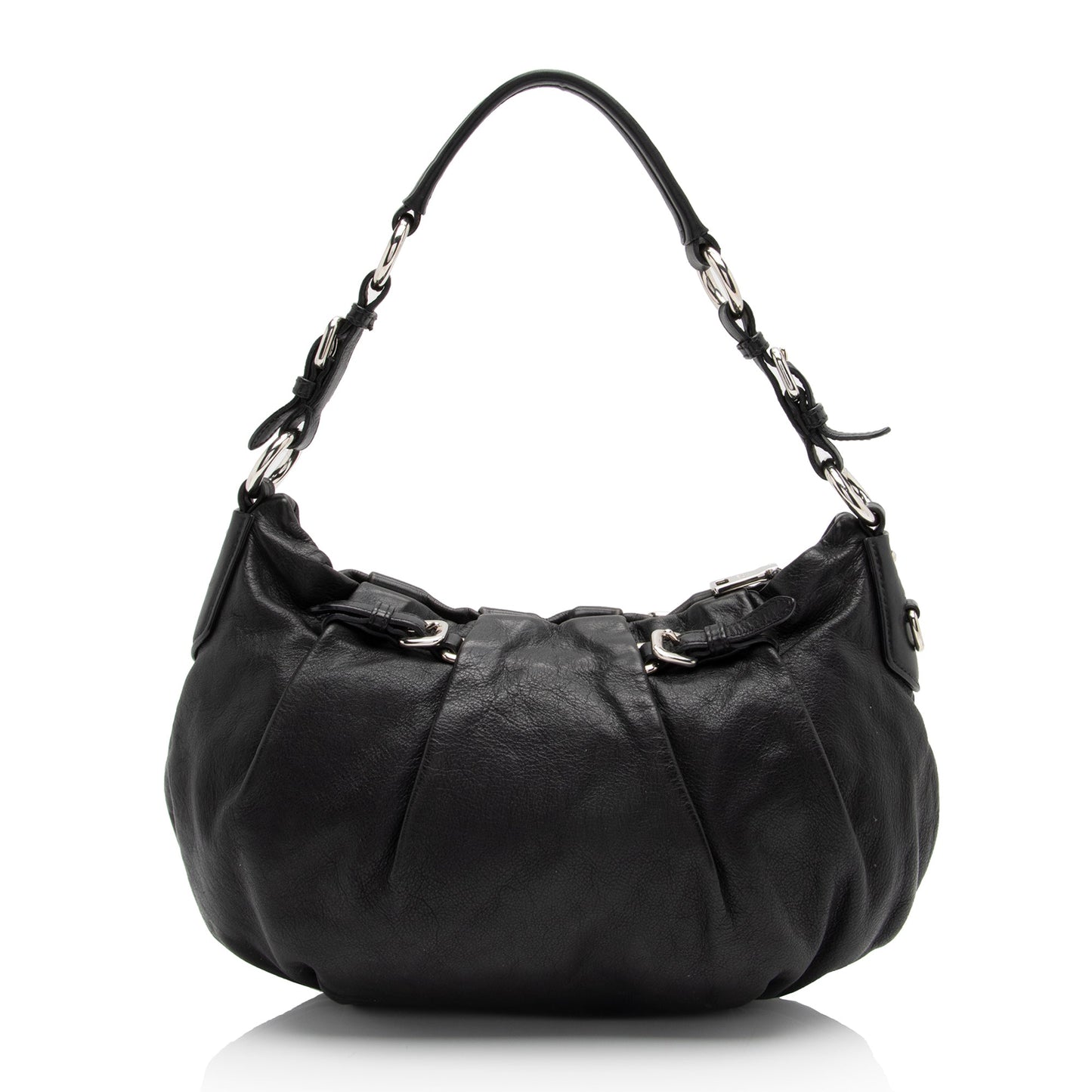 Prada Nappa Leather Pleated Small Hobo (SHF-rubBi4)