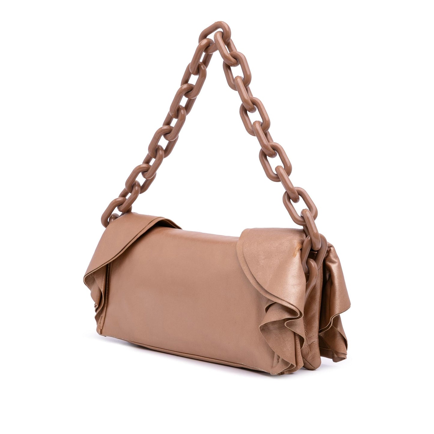 Prada Nappa Ruffle Resin Chain Shoulder Bag
