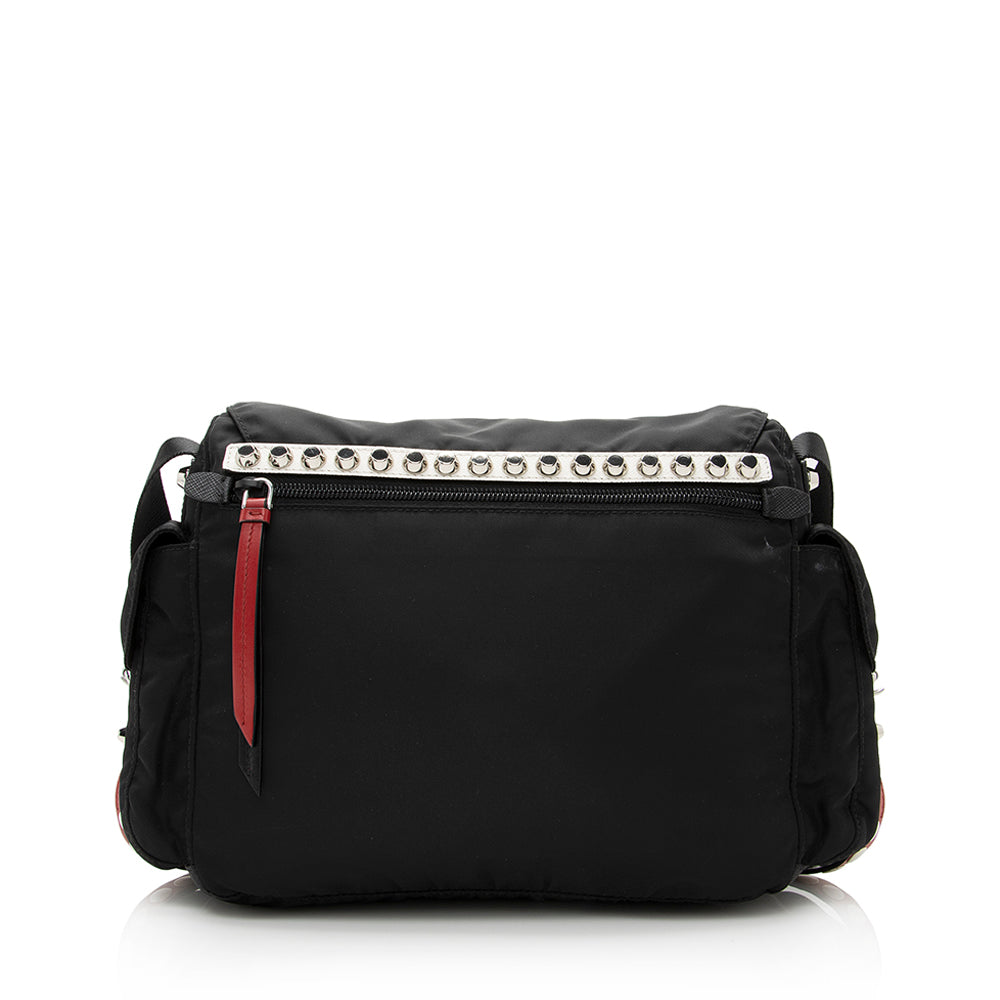 Prada New Vela Studded Messenger Bag - FINAL SALE (SHF-21531)