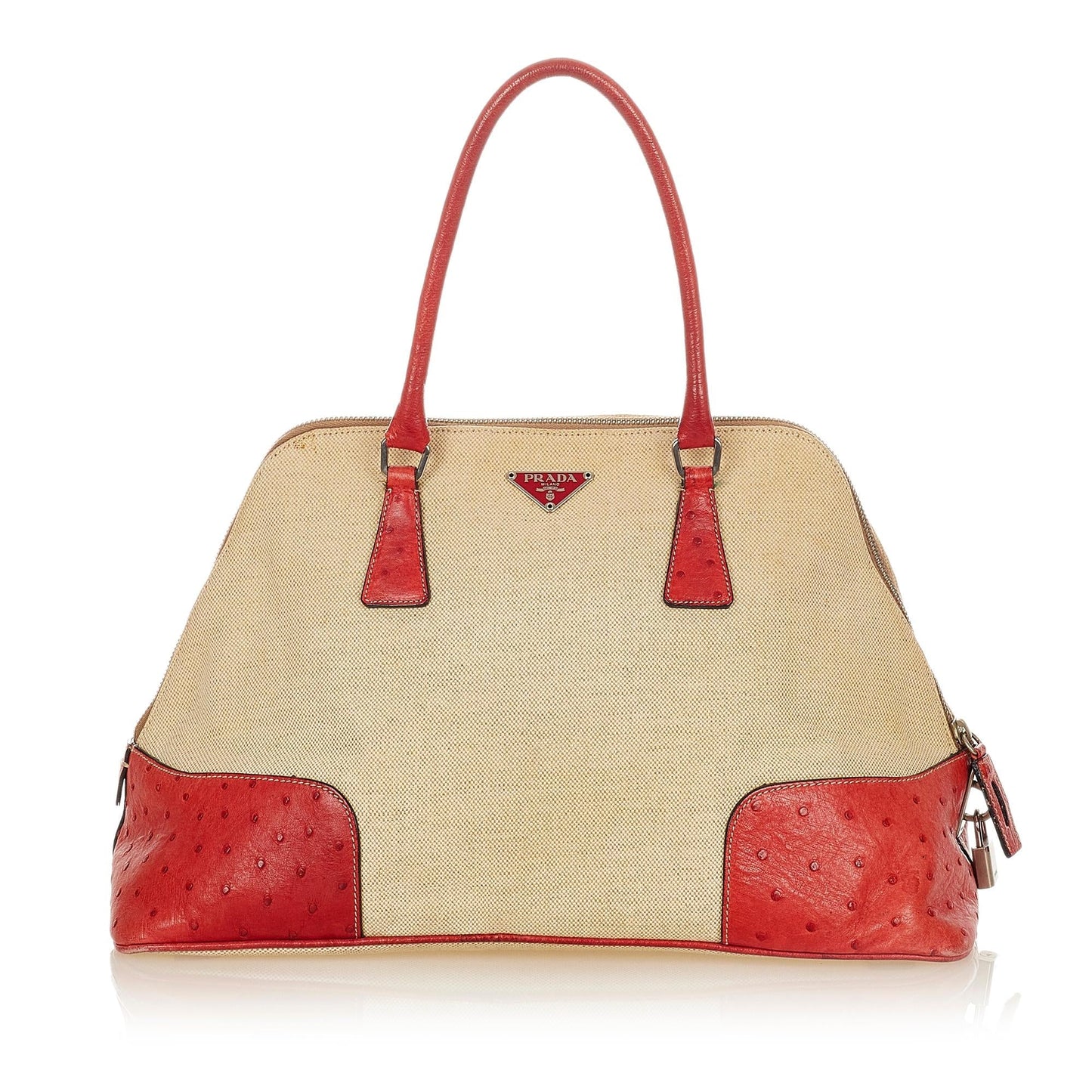 Prada Ostrich Trimmed Dome Handbag - Ewore Bags