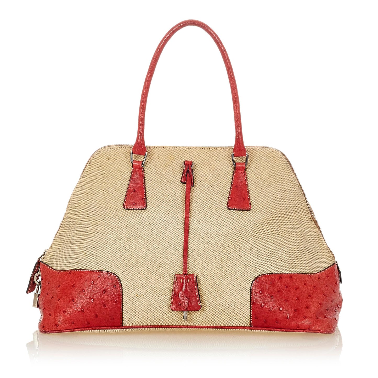 Prada Ostrich Trimmed Dome Handbag - Ewore Bags