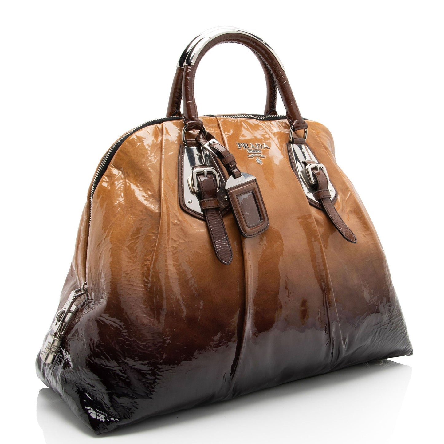 Prada Patent Leather Ombre Dome Satchel (SHF-alsIpx)