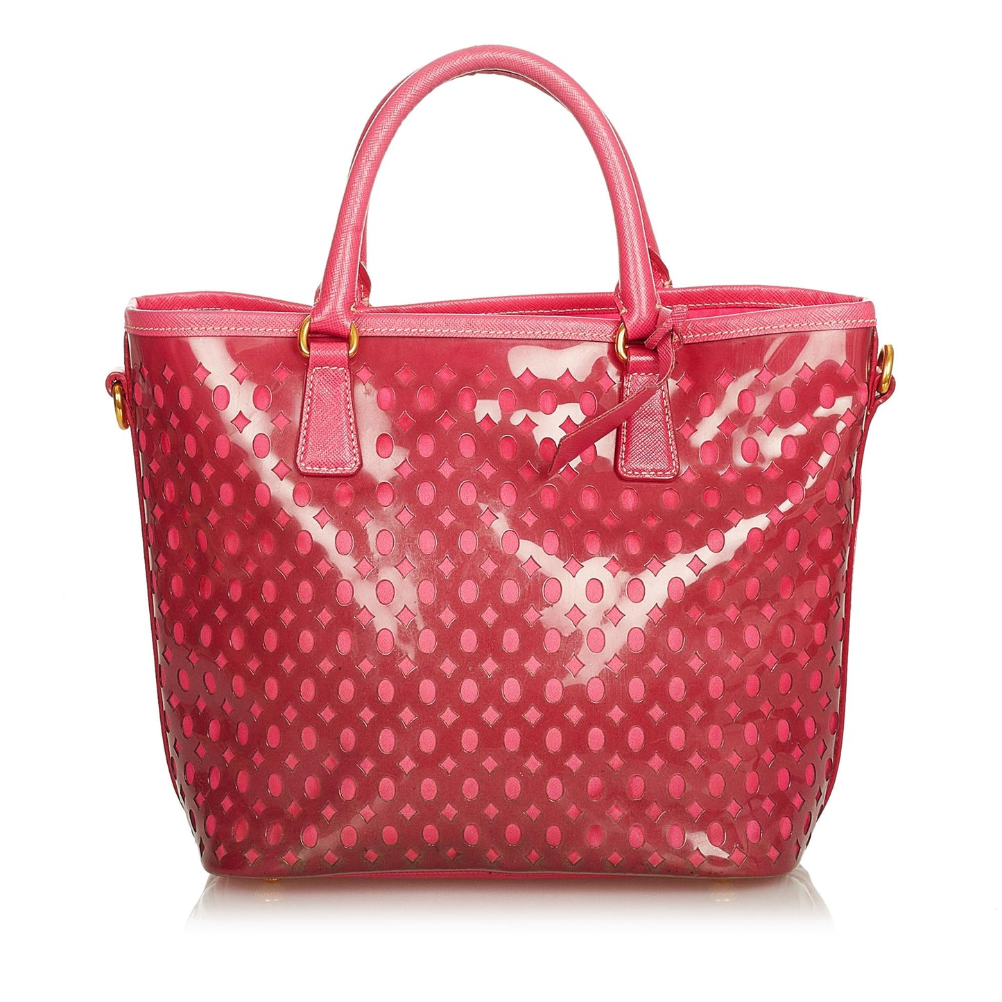 Prada Perforated Vinyl Satchel (SHG-JrJrcb)