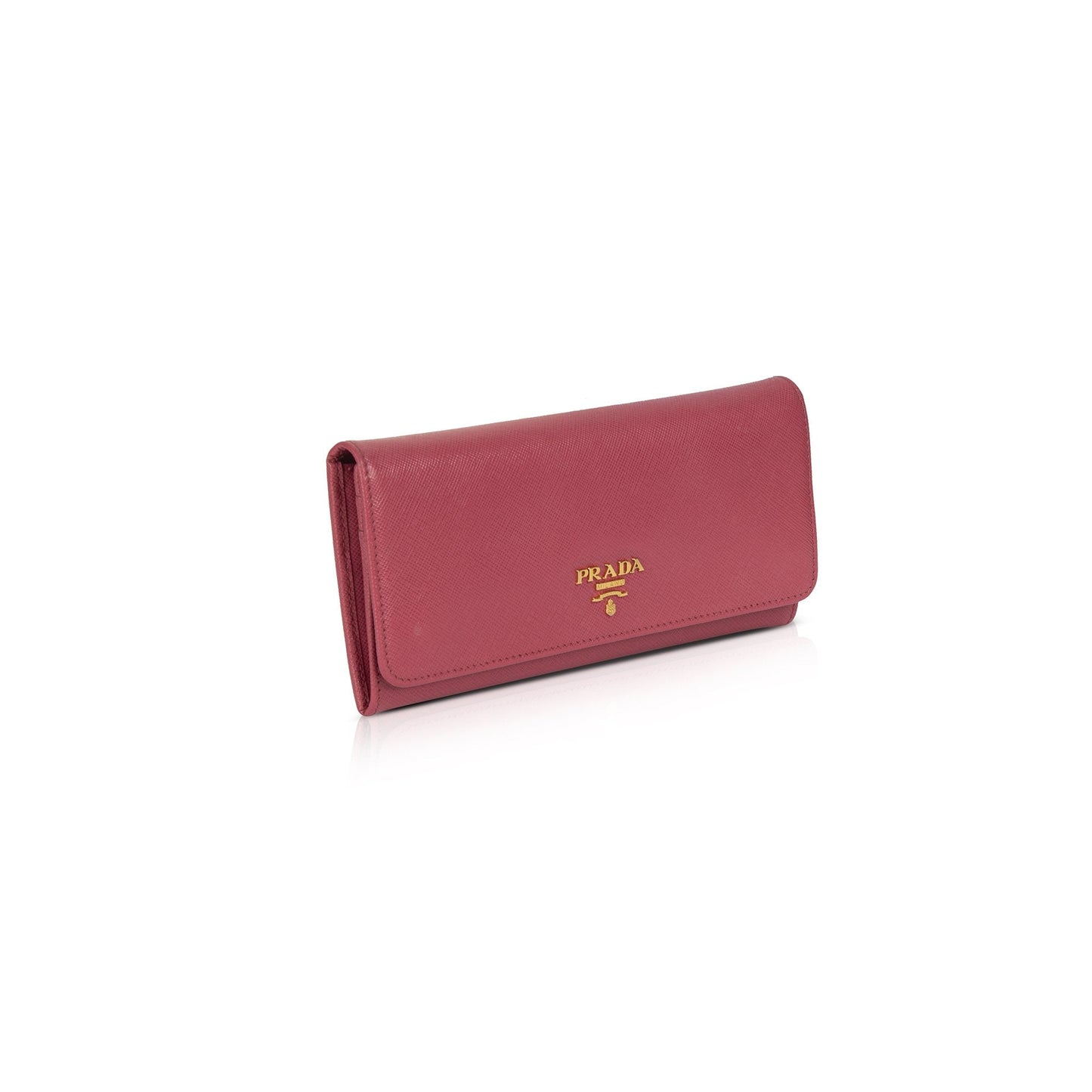 Prada Pink Saffiano Continental Wallet