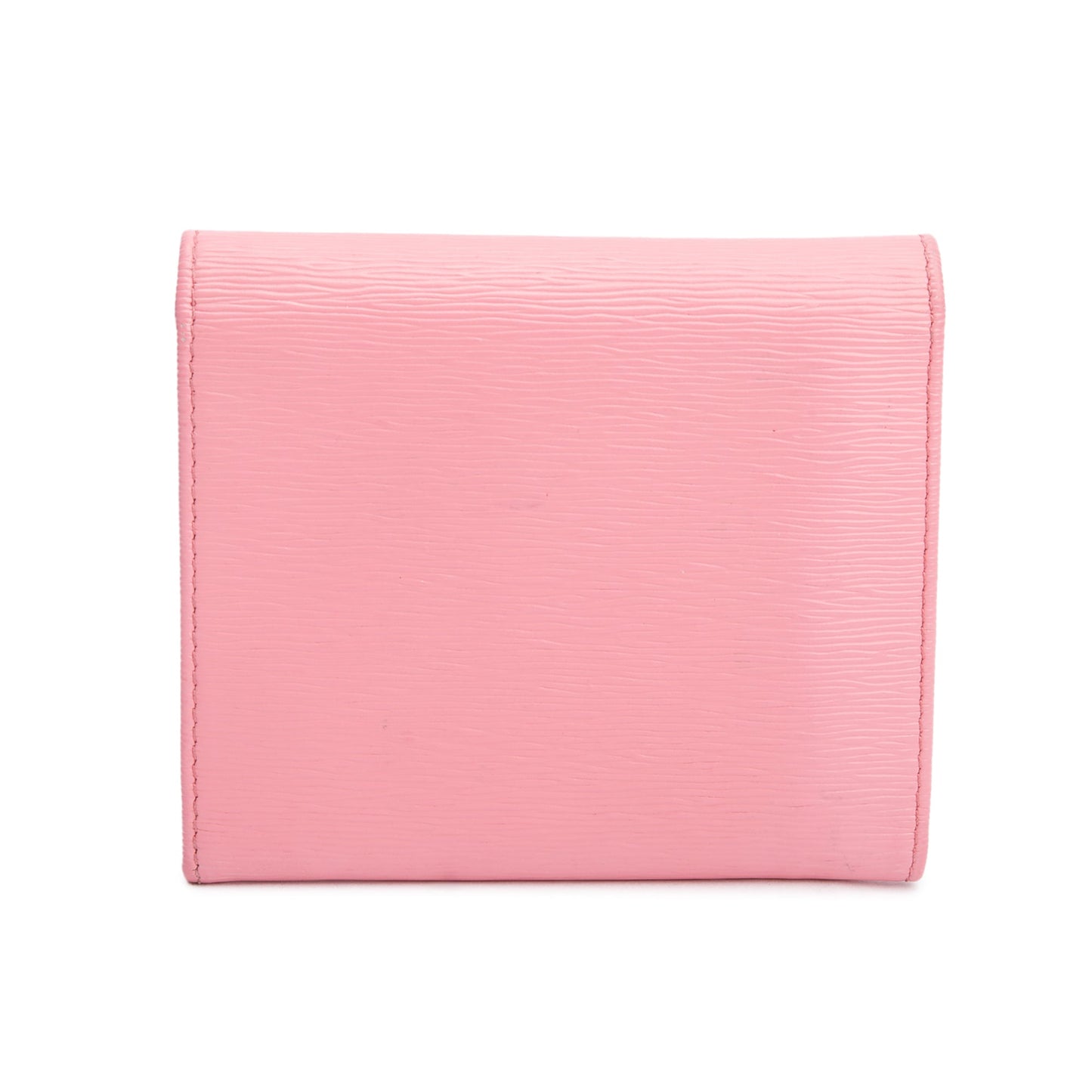Prada Pink Vitello Move Leather Compact Tri-Fold Wallet