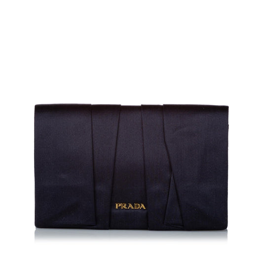 Prada Pleated Satin Clutch Bag - Ewore Bags