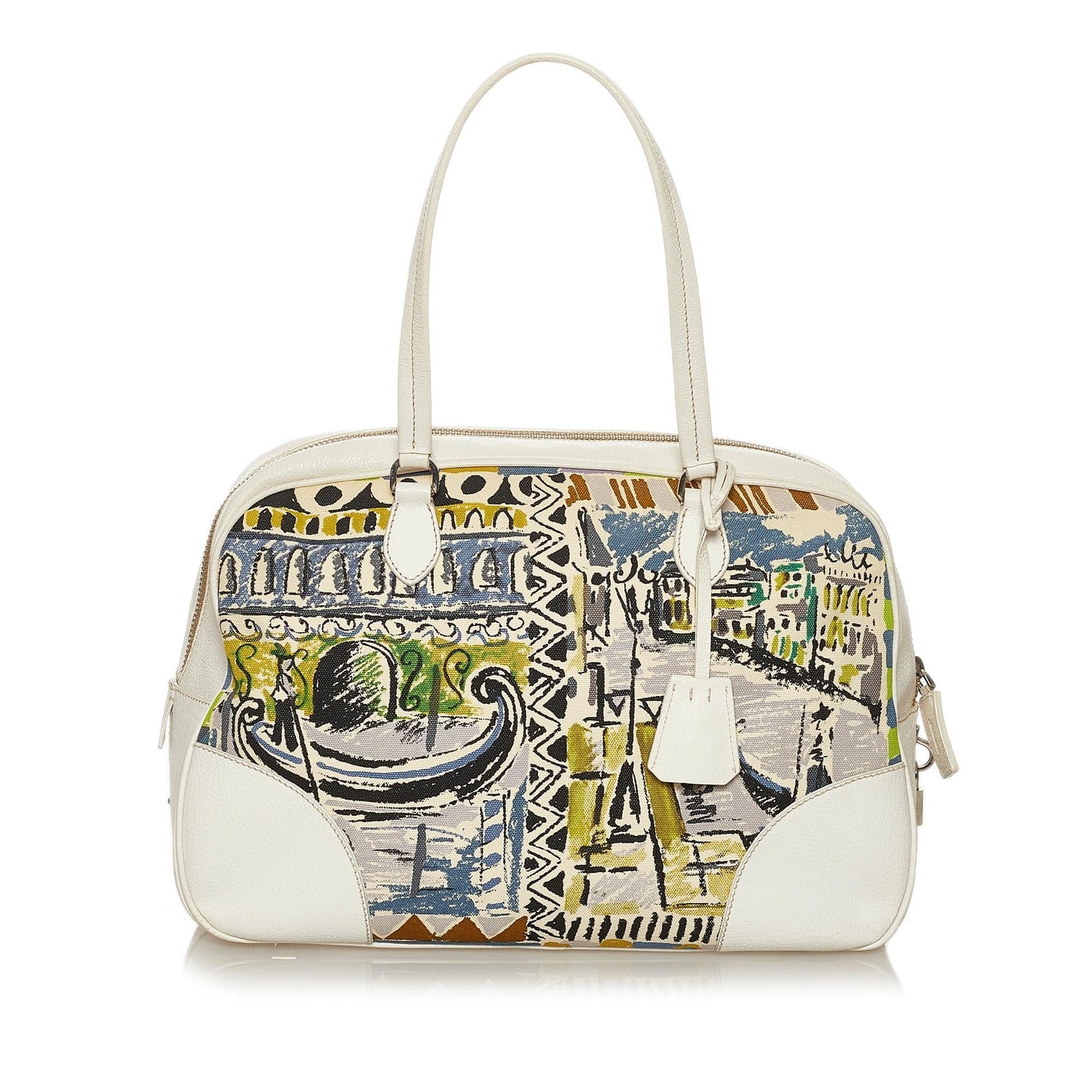 Prada Printed Canvas Shoulder Bag (SHG-37589)