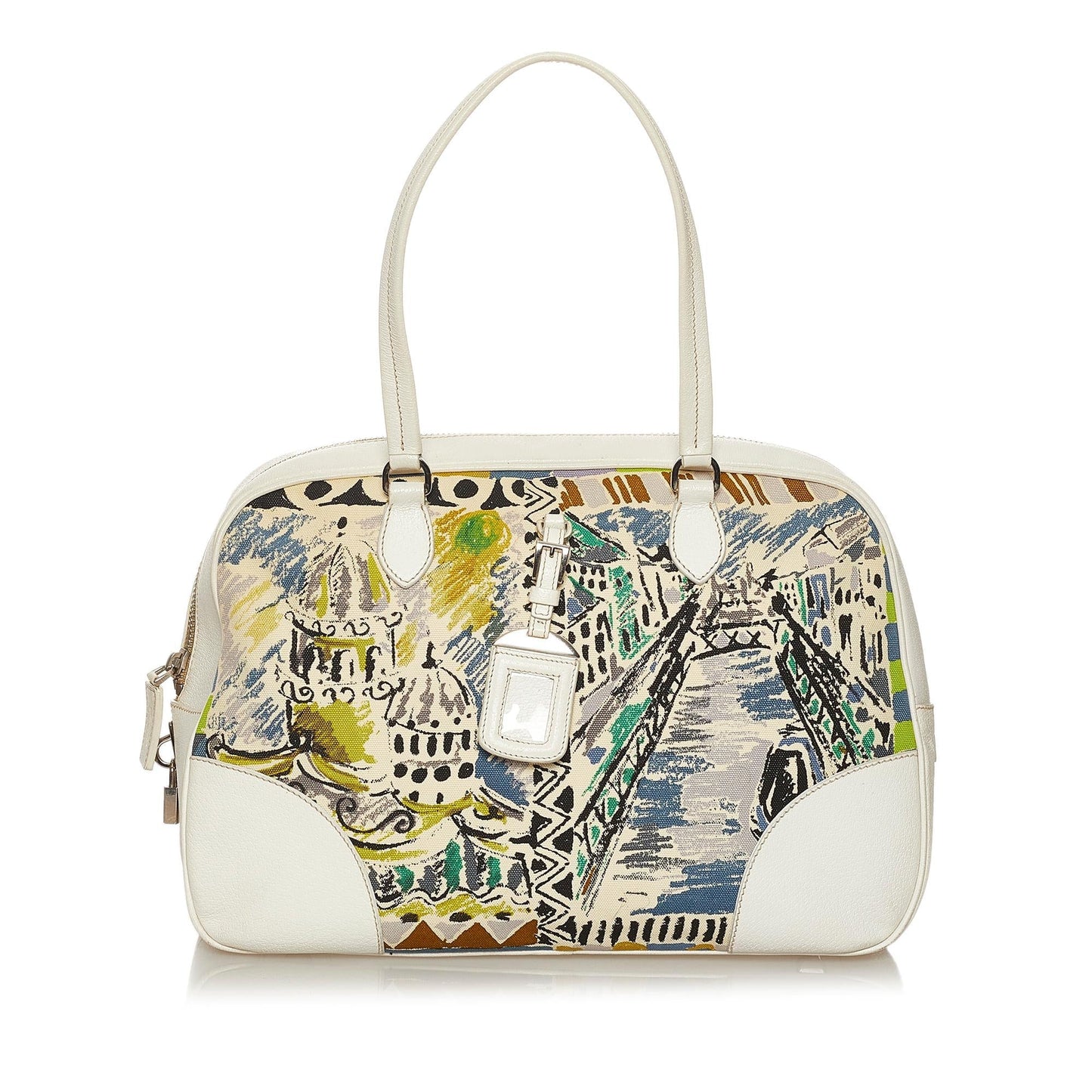 Prada Printed Canvas Shoulder Bag (SHG-37589)