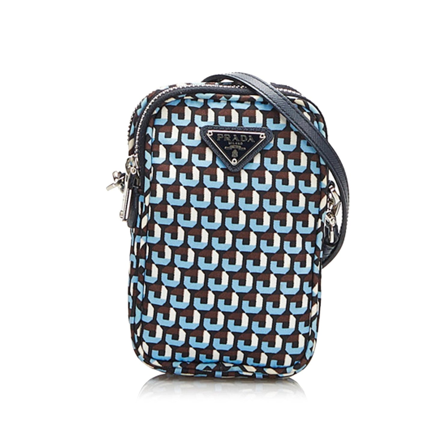 Prada Printed Tessuto Double Zip Phone Holder (SHG-35172)