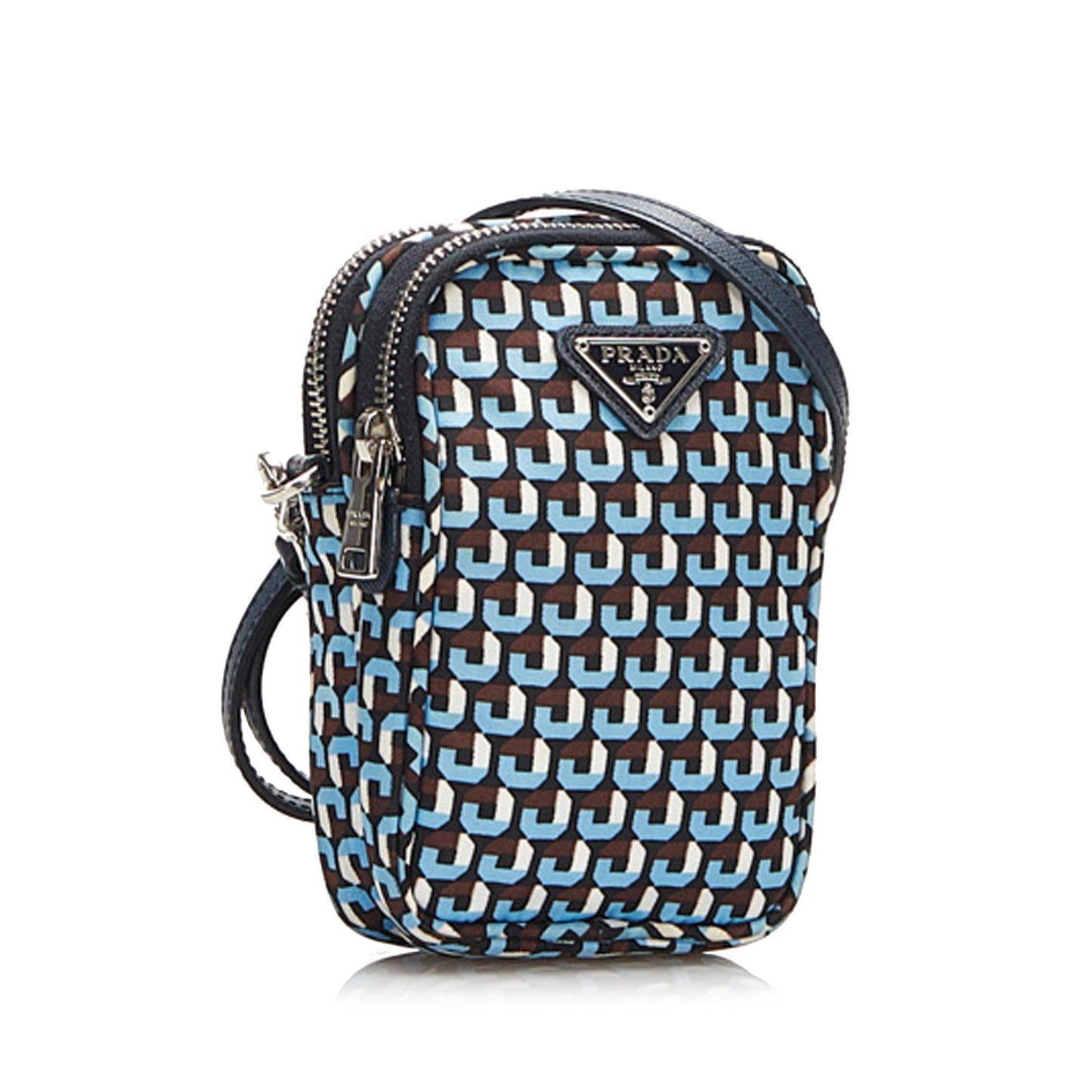 Prada Printed Tessuto Double Zip Phone Holder (SHG-35172)