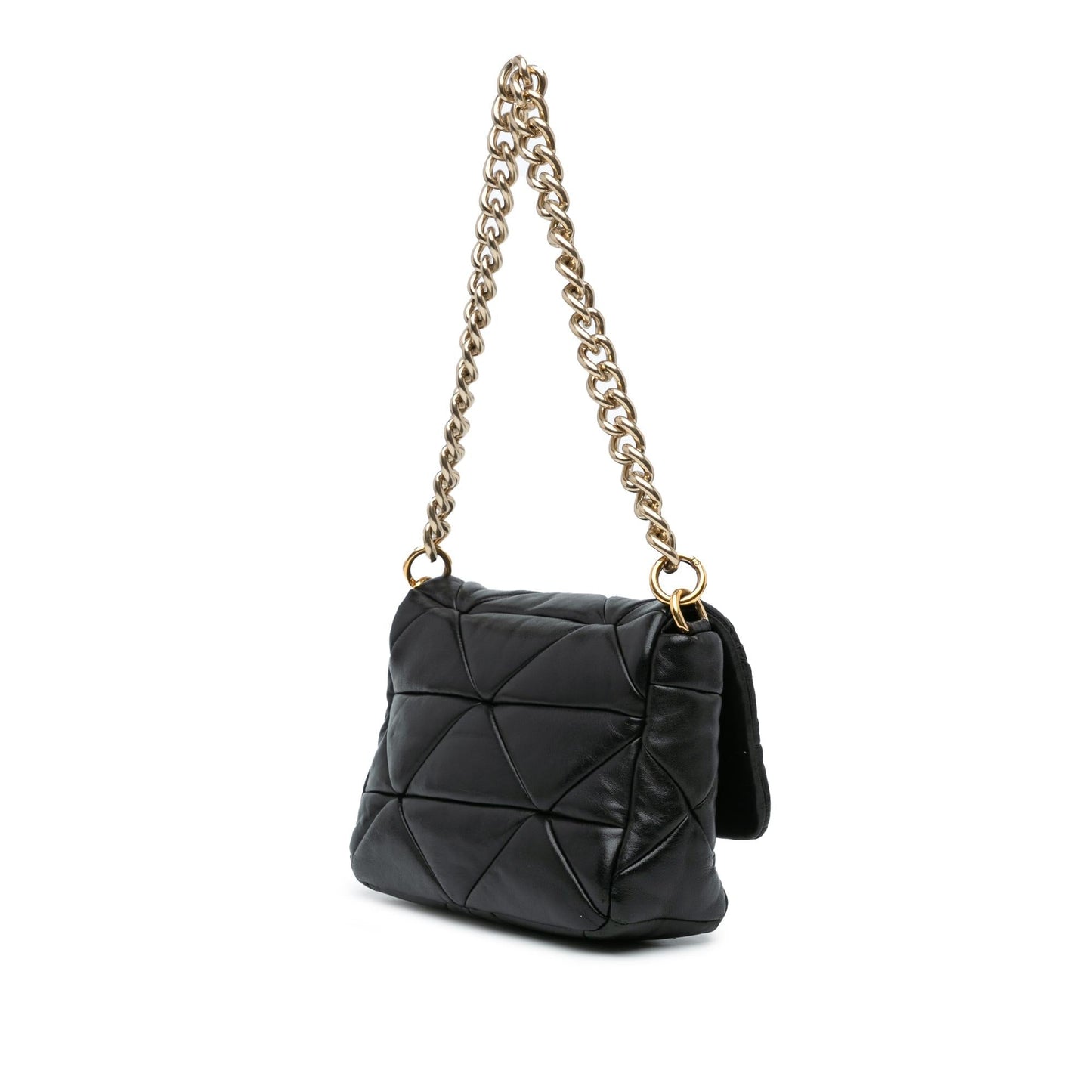Prada Quilted Nappa Re-Nylon Triangle Patchwork System Flap Satchel (SHG-dKyZlX)