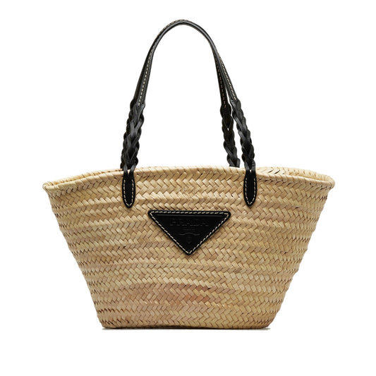 Prada Raffia Basket Tote (SHG-Uy1FGj)