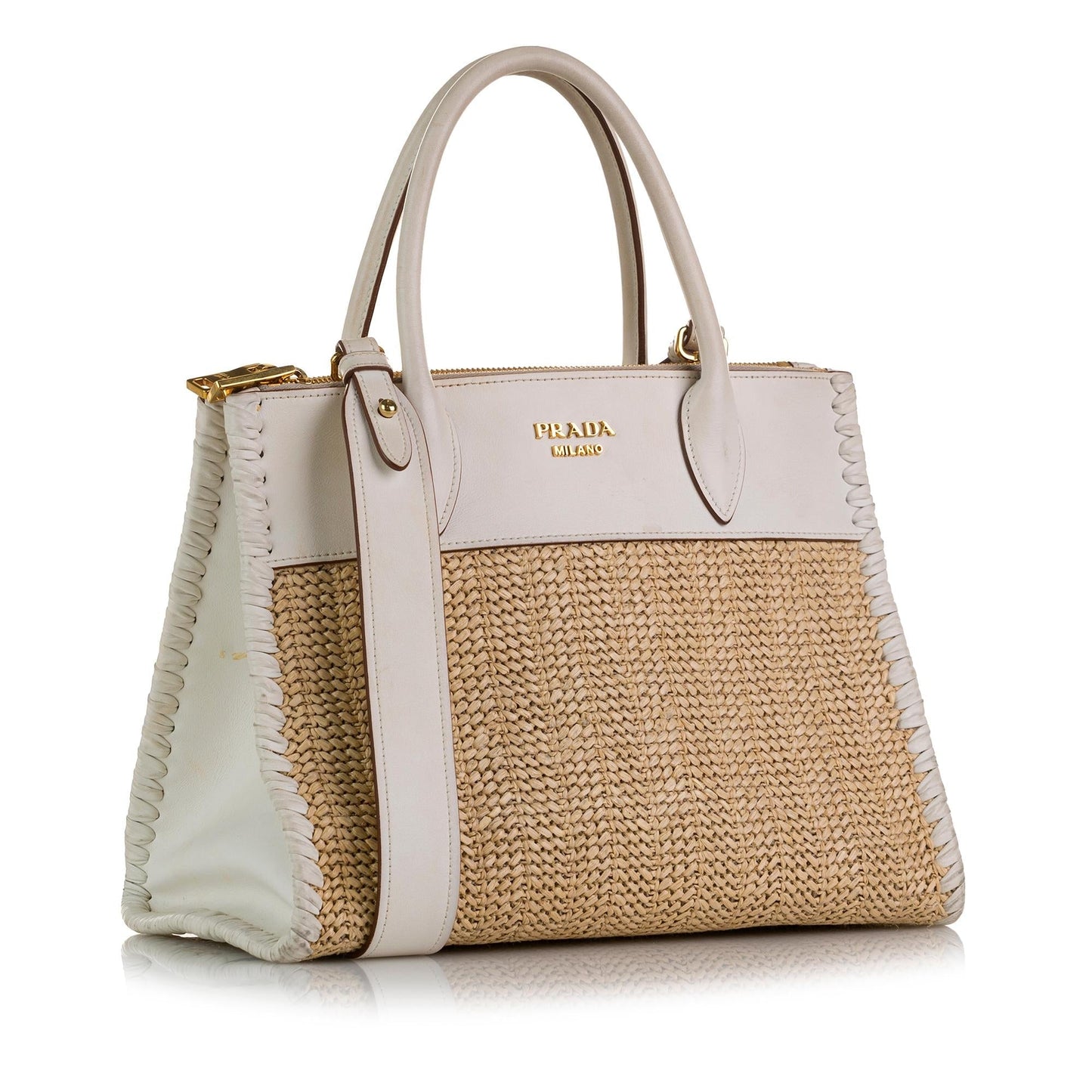 Prada Raffia Paradigme Satchel (SHG-IXn4CG)