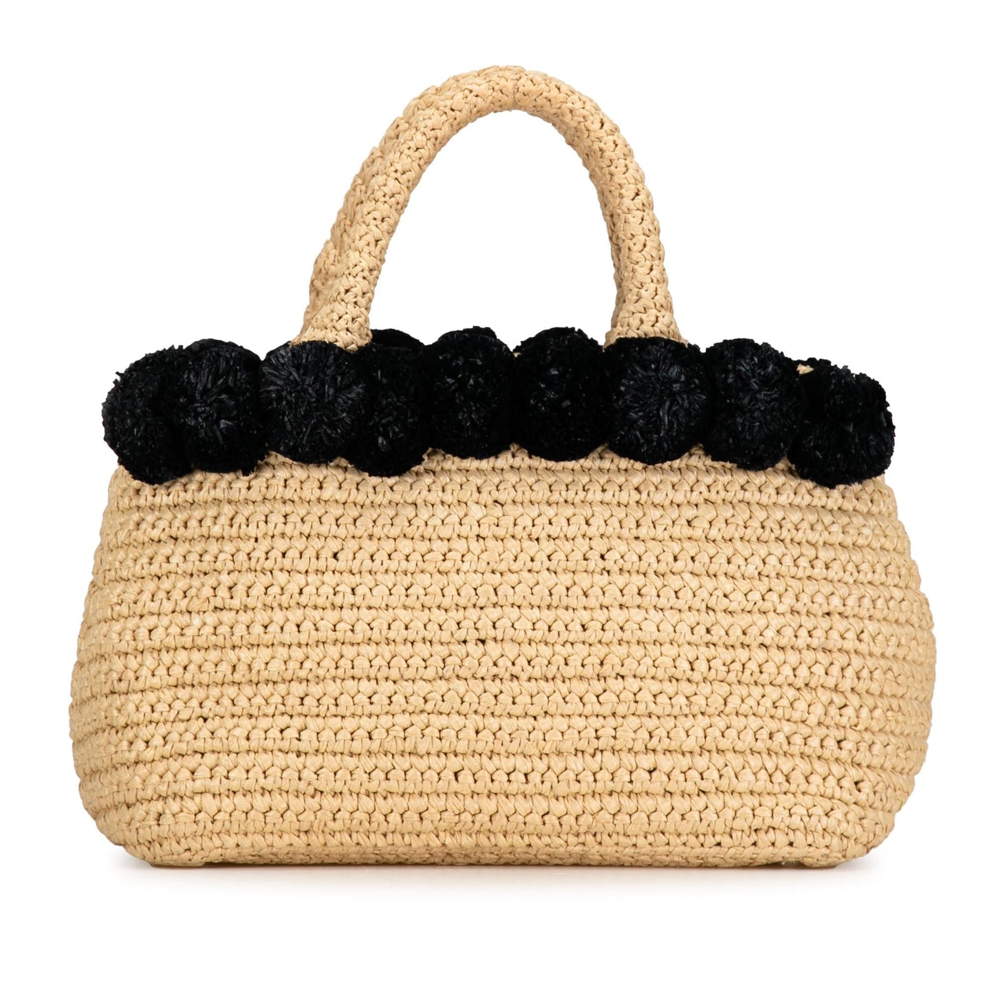 Prada Raffia Pompom Satchel (SHG-xIScda)